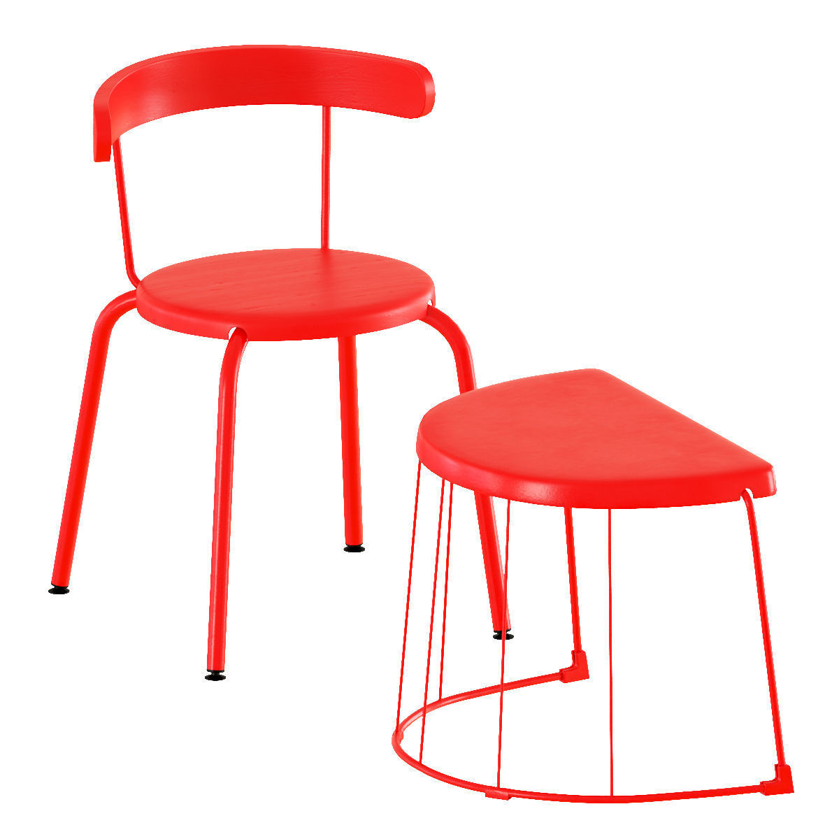 TRANARO table and YNGVAR chairs 3D model_1