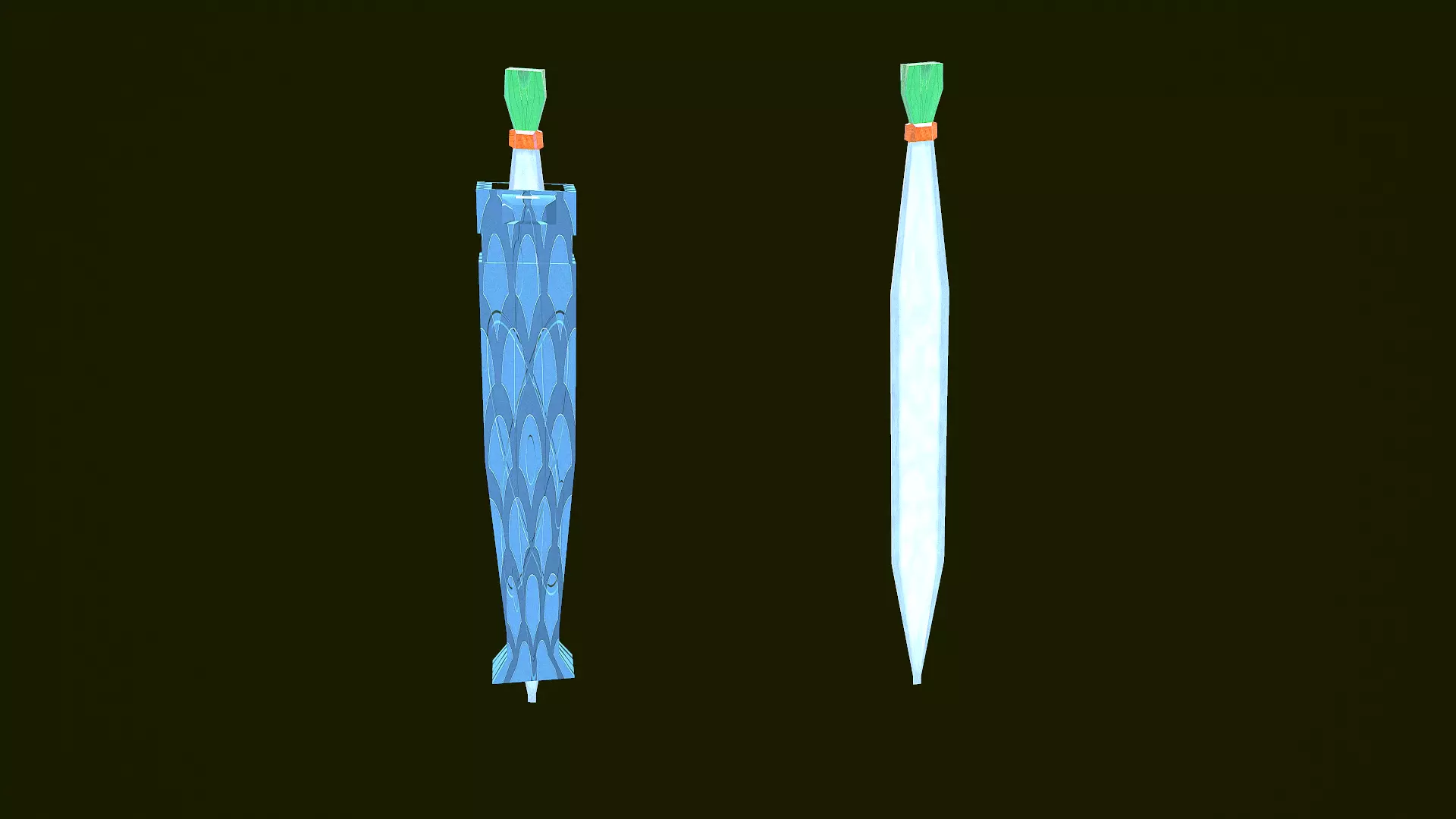 Game Ready Sword umbrella Low-poly 3D model_0