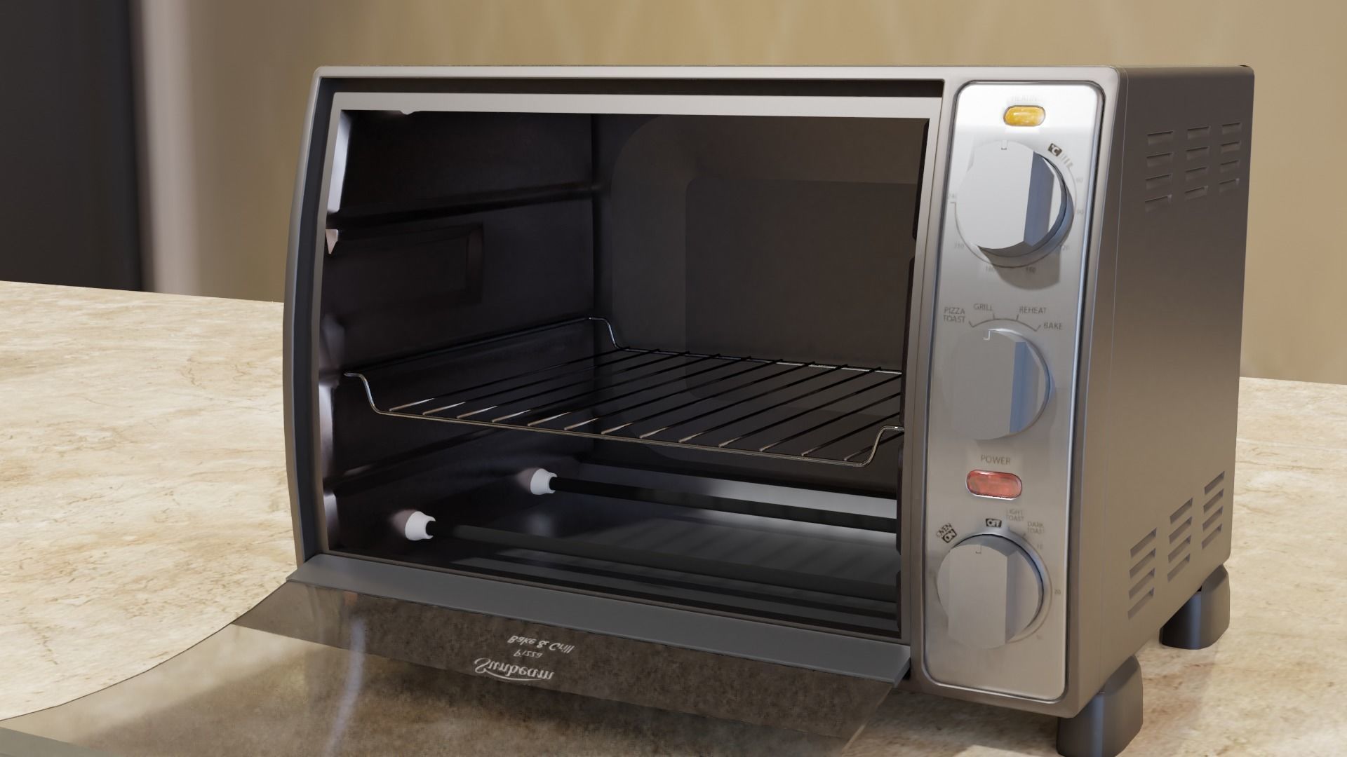 Sunbeam BT5350 Toaster Oven and FREE Plate of PARTY PIES Low-poly 3D model_9