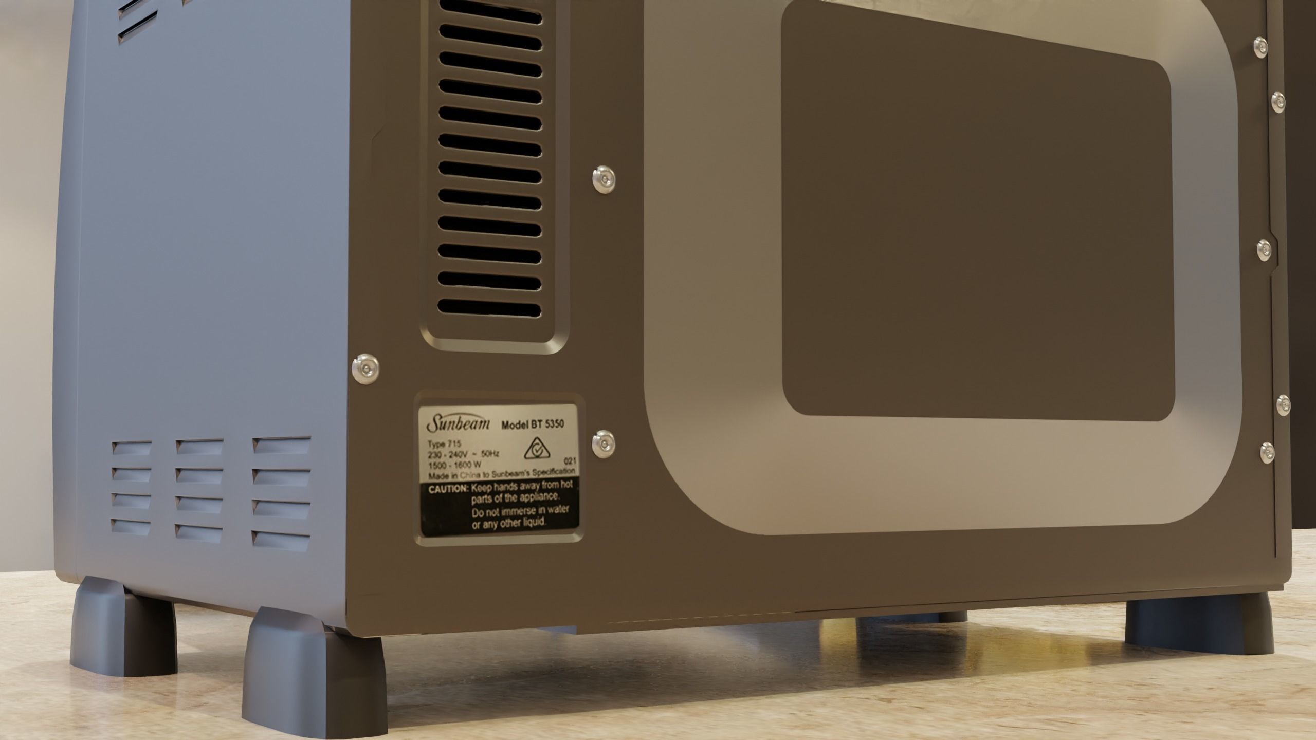 Sunbeam BT5350 Toaster Oven and FREE Plate of PARTY PIES Low-poly 3D model_5