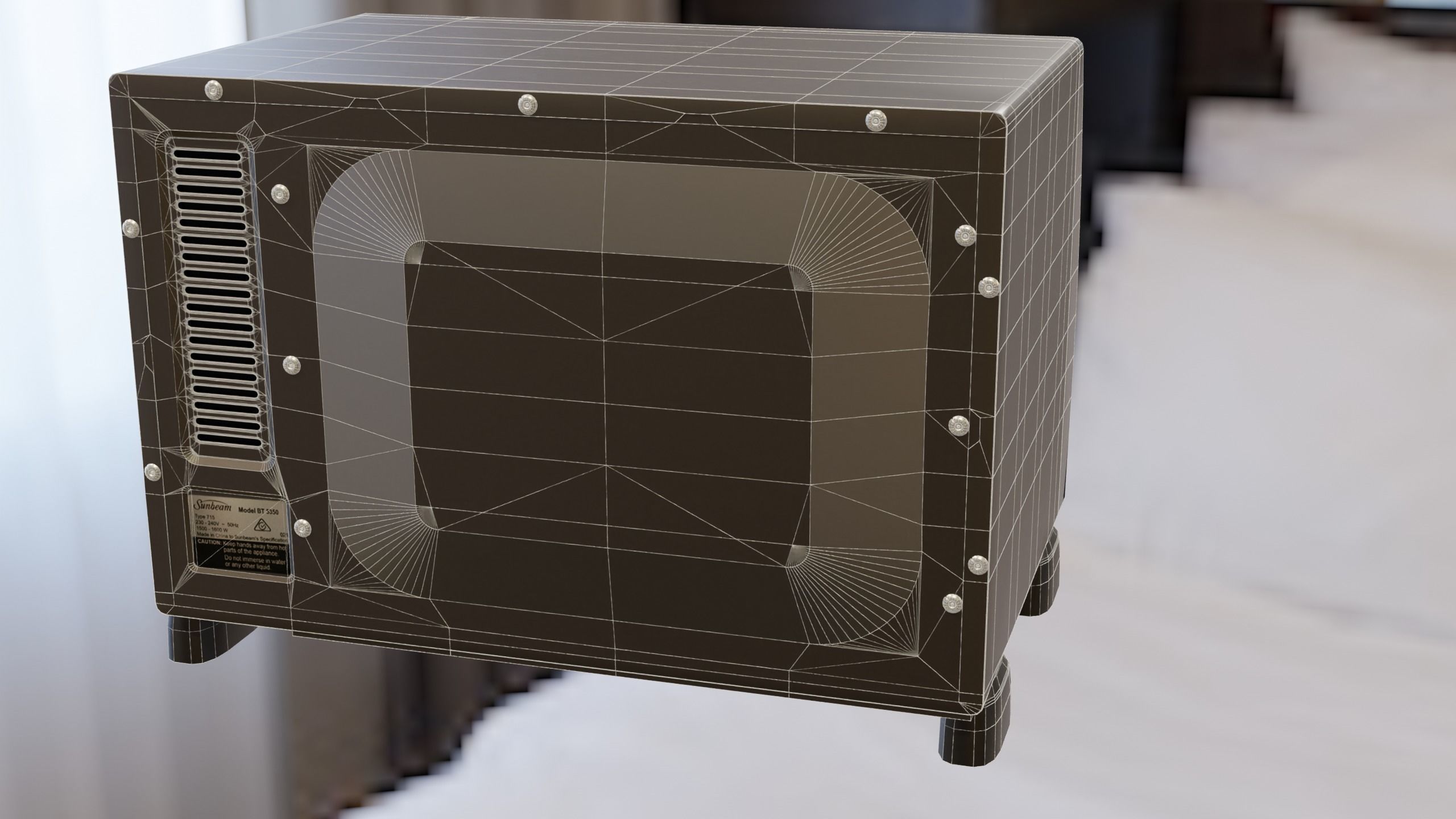 Sunbeam BT5350 Toaster Oven and FREE Plate of PARTY PIES Low-poly 3D model_15