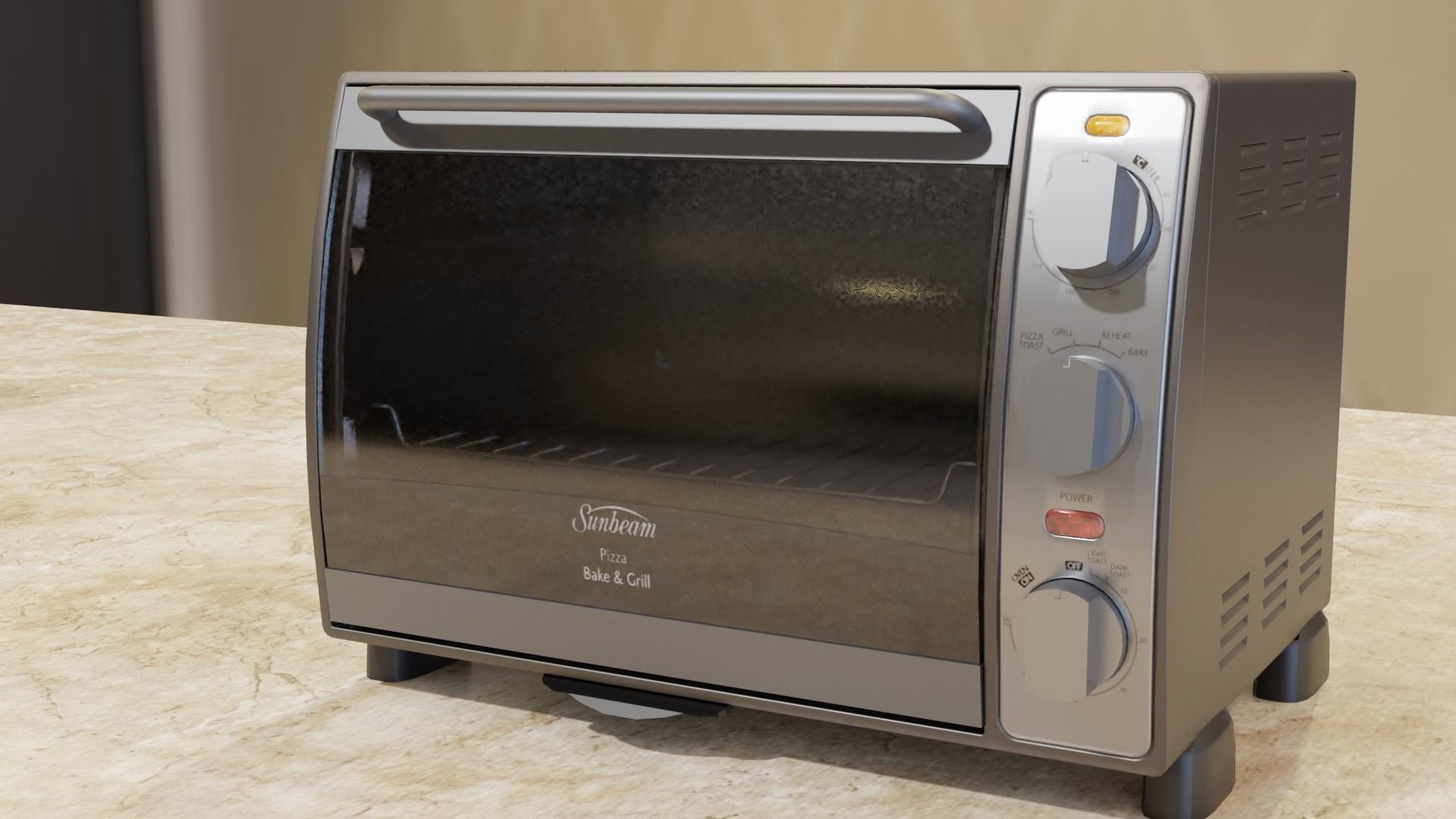 Sunbeam BT5350 Toaster Oven and FREE Plate of PARTY PIES Low-poly 3D model_8