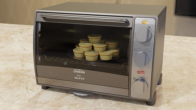 Sunbeam BT5350 Toaster Oven and FREE Plate of PARTY PIES Low-poly 3D model