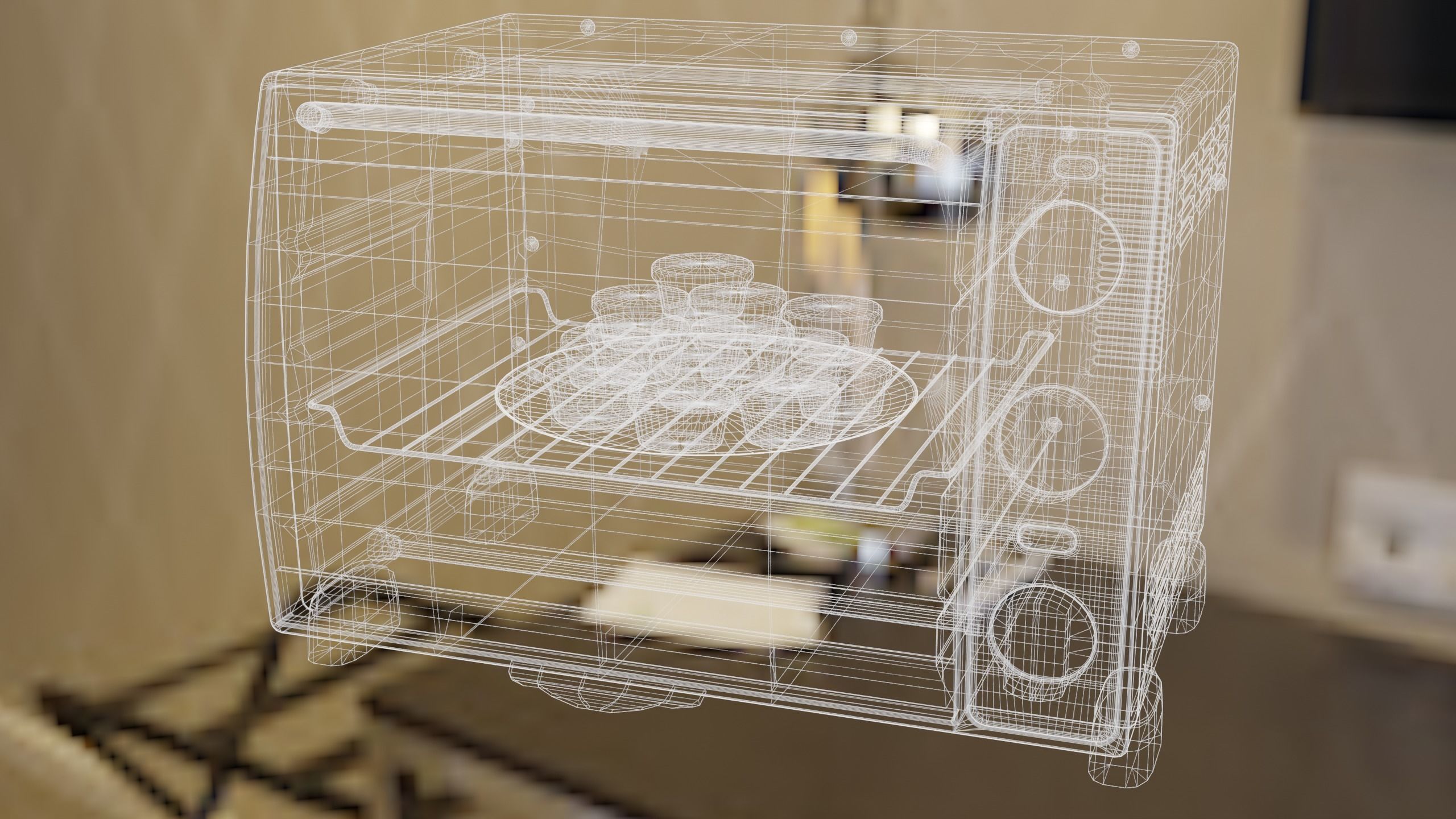 Sunbeam BT5350 Toaster Oven and FREE Plate of PARTY PIES Low-poly 3D model_12