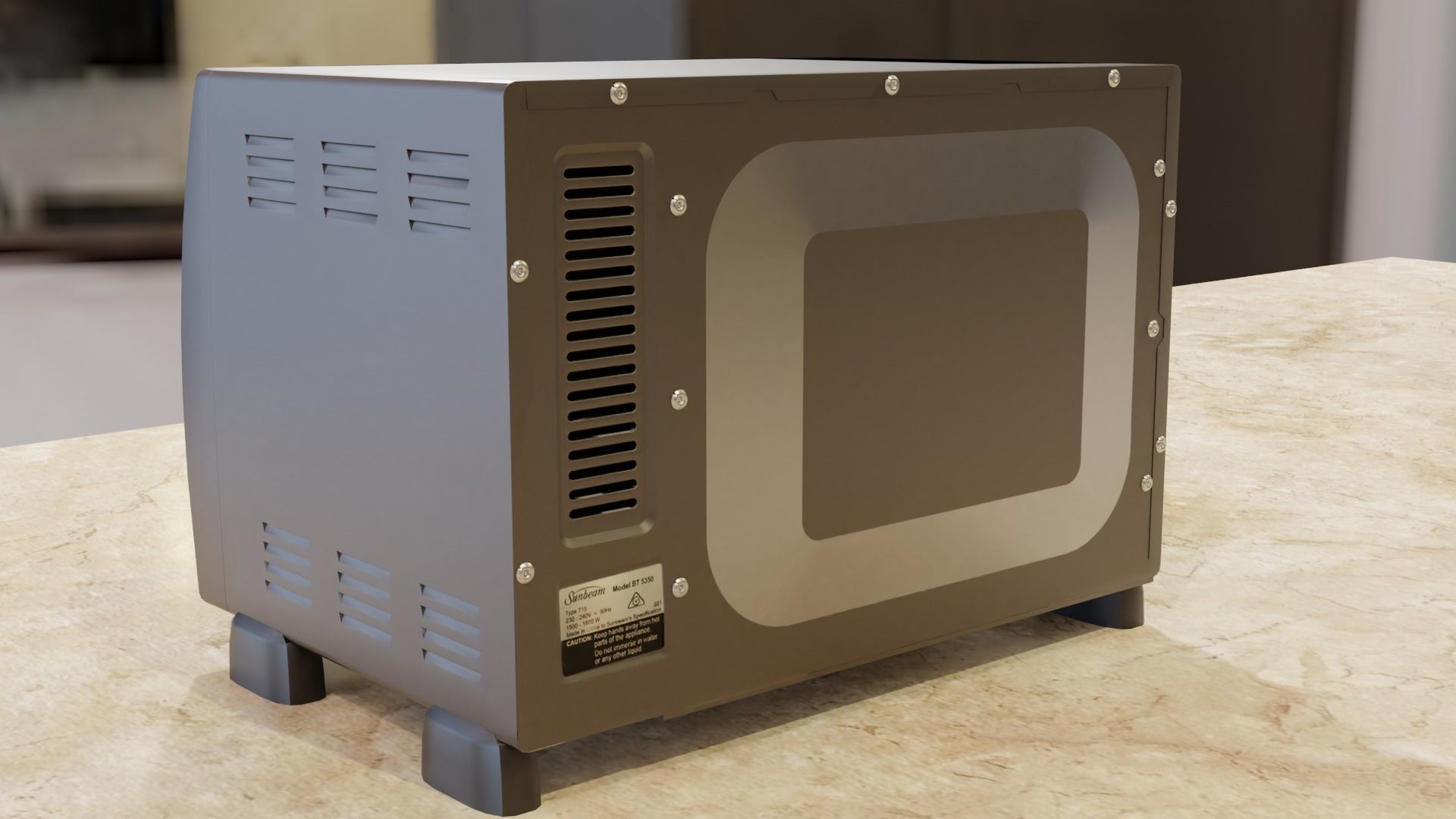 Sunbeam BT5350 Toaster Oven and FREE Plate of PARTY PIES Low-poly 3D model_10