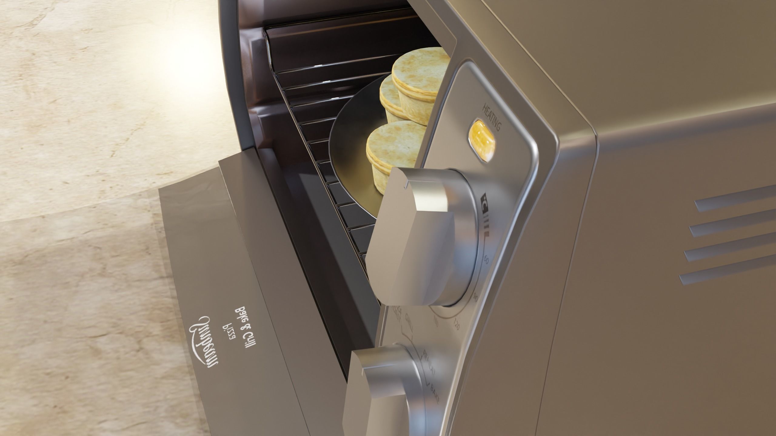Sunbeam BT5350 Toaster Oven and FREE Plate of PARTY PIES Low-poly 3D model_3