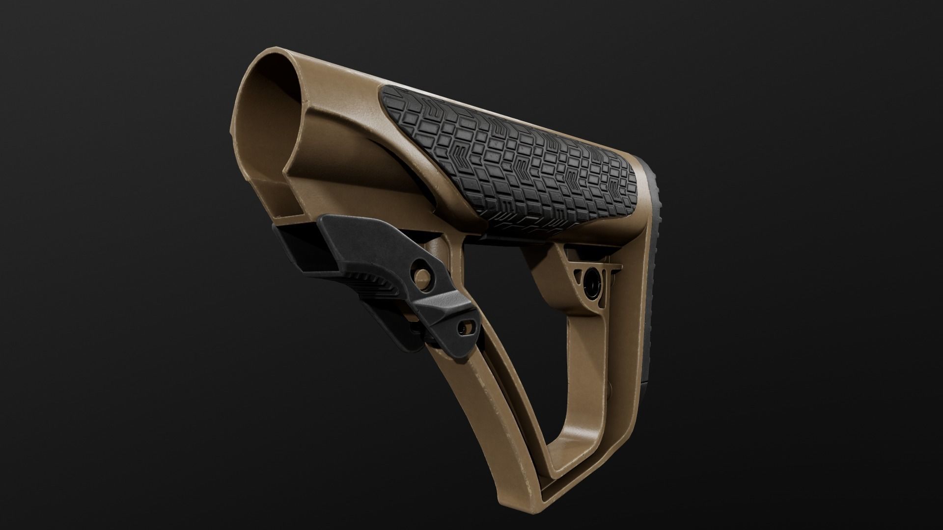 Daniel Defense AR15 Collapsible Buttstock Low-poly 3D model_11