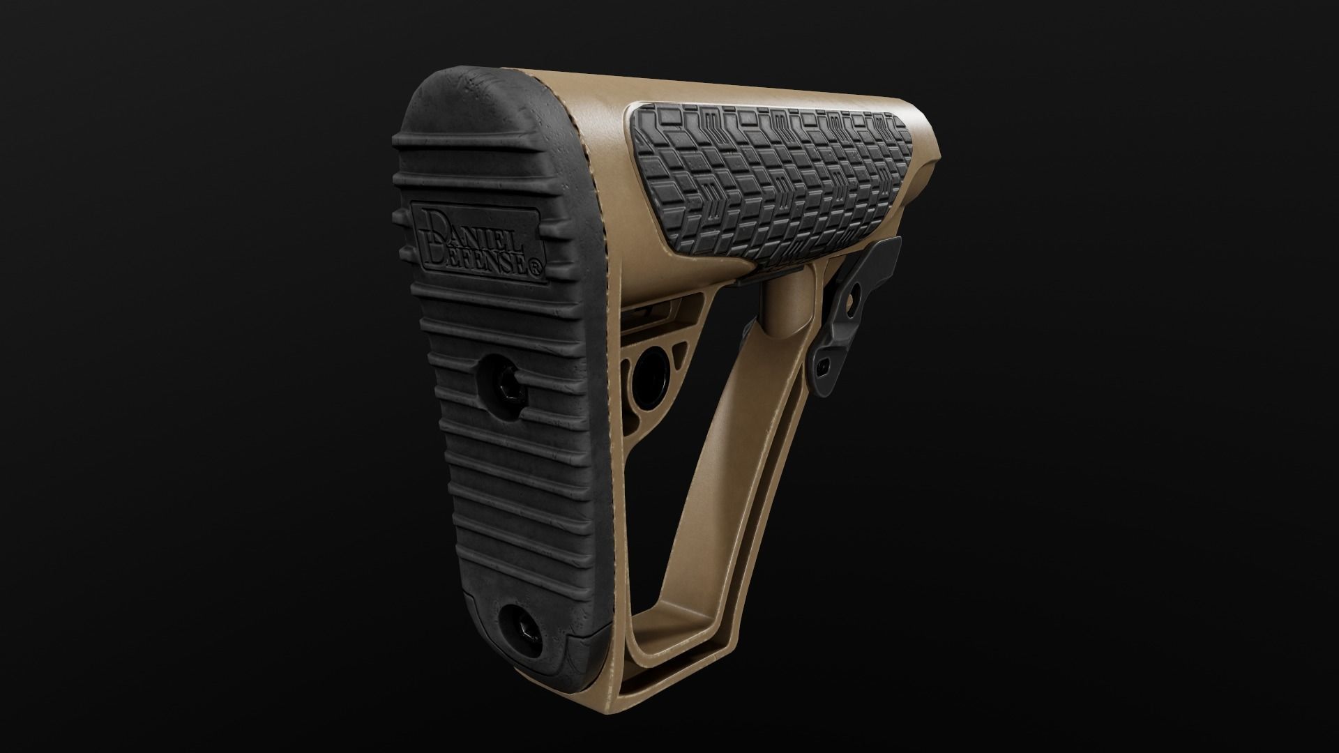 Daniel Defense AR15 Collapsible Buttstock Low-poly 3D model_19