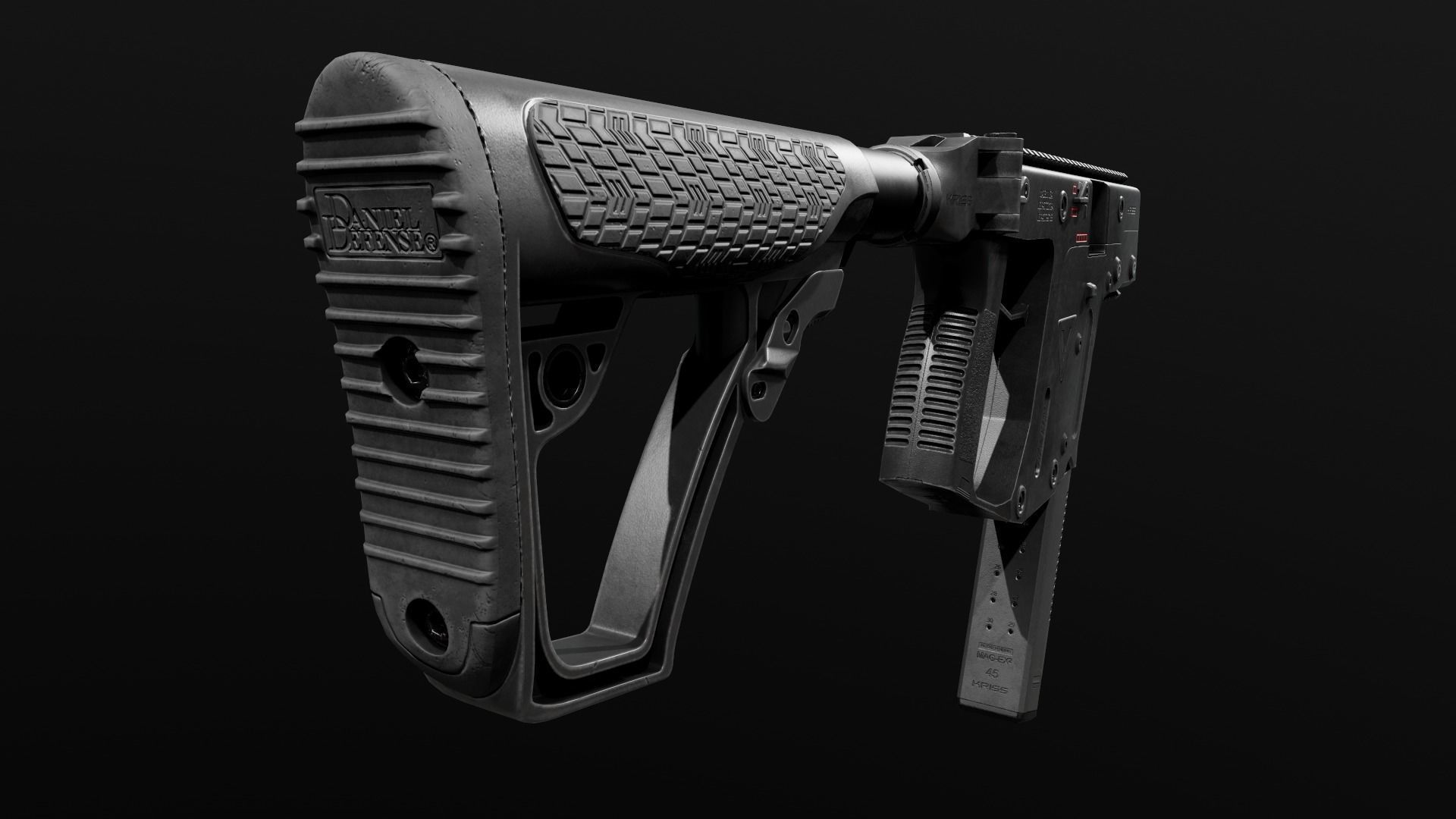 Daniel Defense AR15 Collapsible Buttstock Low-poly 3D model_24