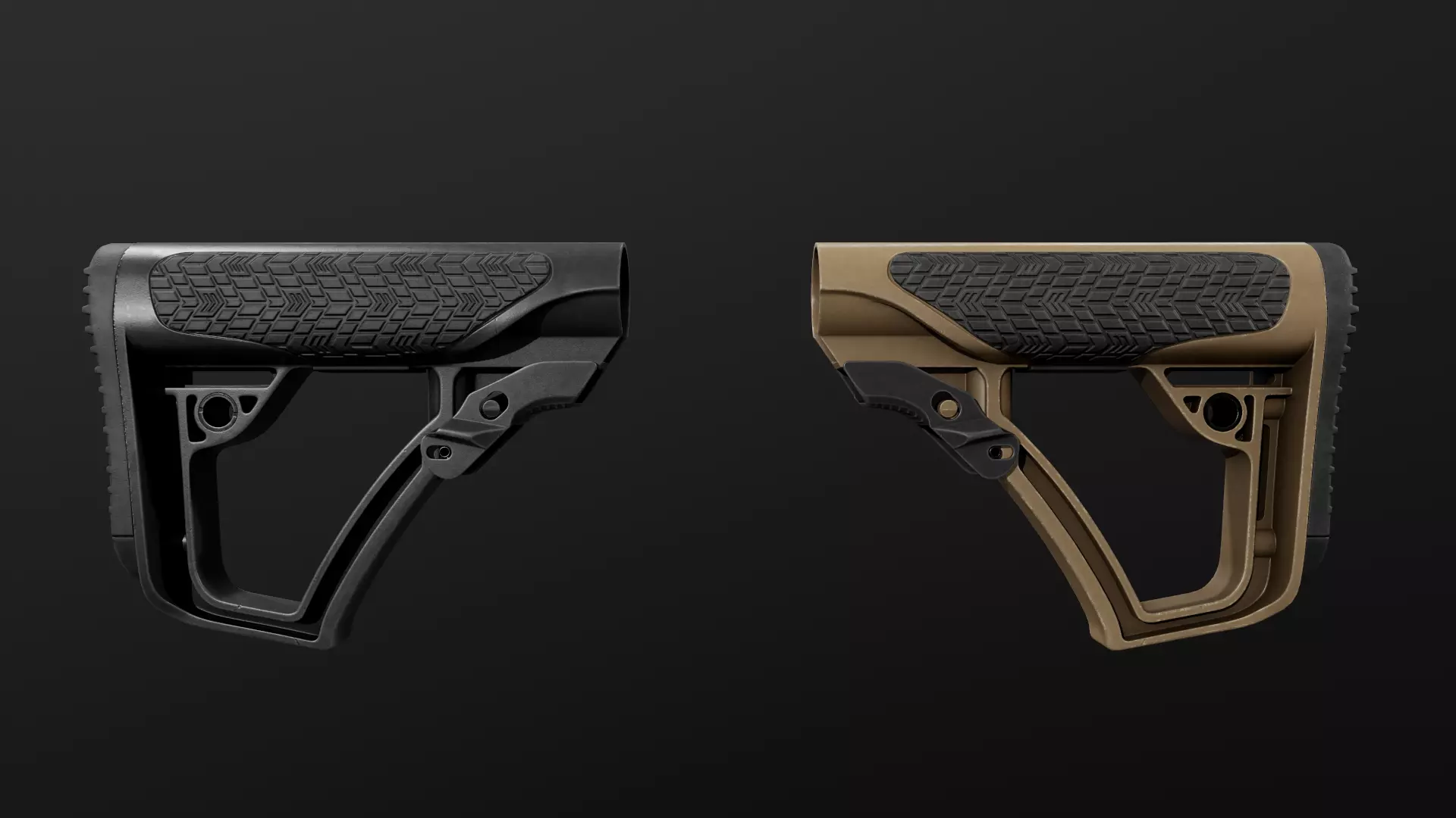 Daniel Defense AR15 Collapsible Buttstock Low-poly 3D model_0