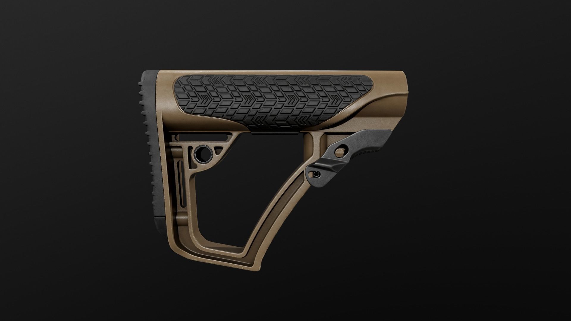 Daniel Defense AR15 Collapsible Buttstock Low-poly 3D model_5