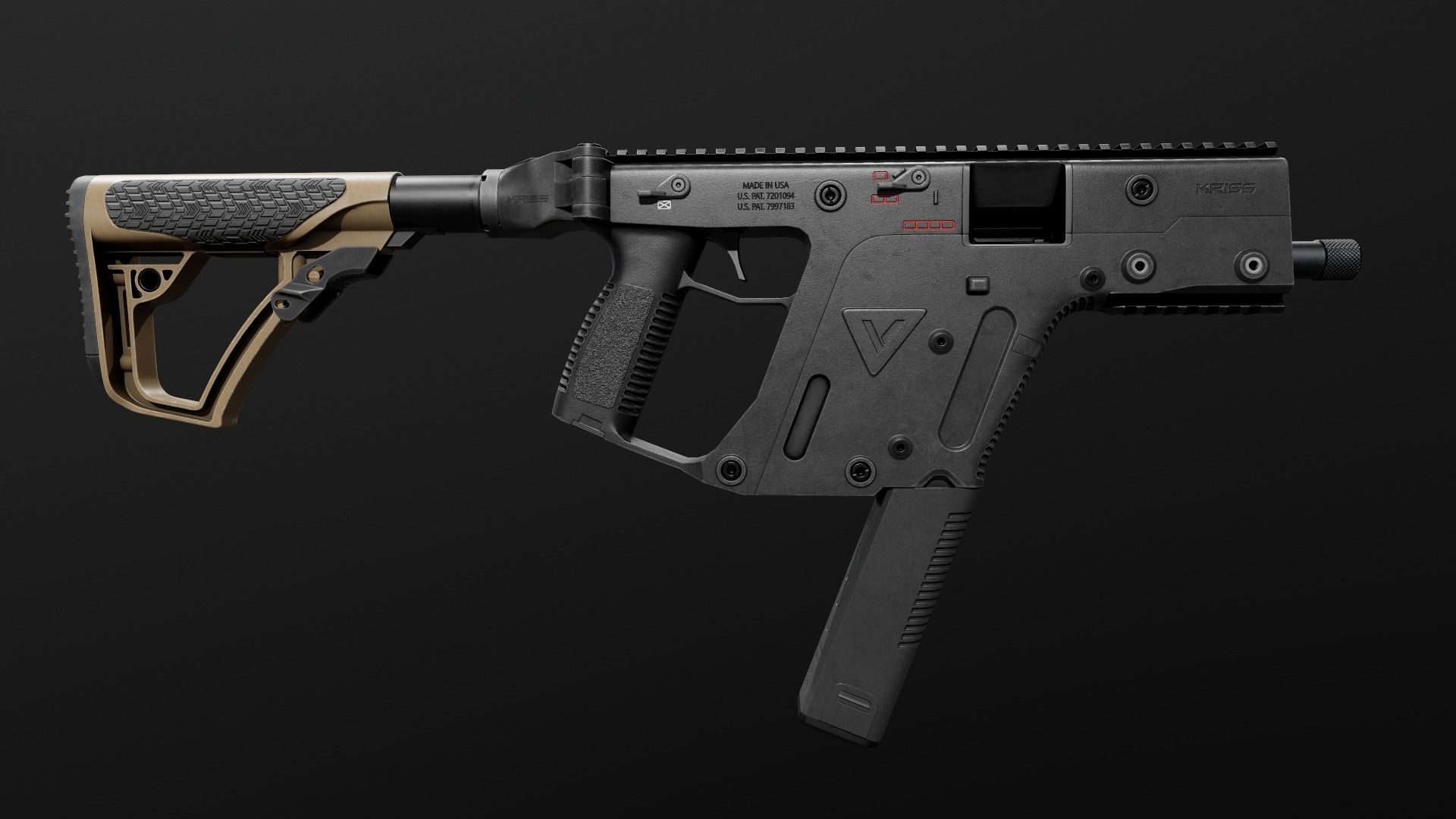 Daniel Defense AR15 Collapsible Buttstock Low-poly 3D model_23