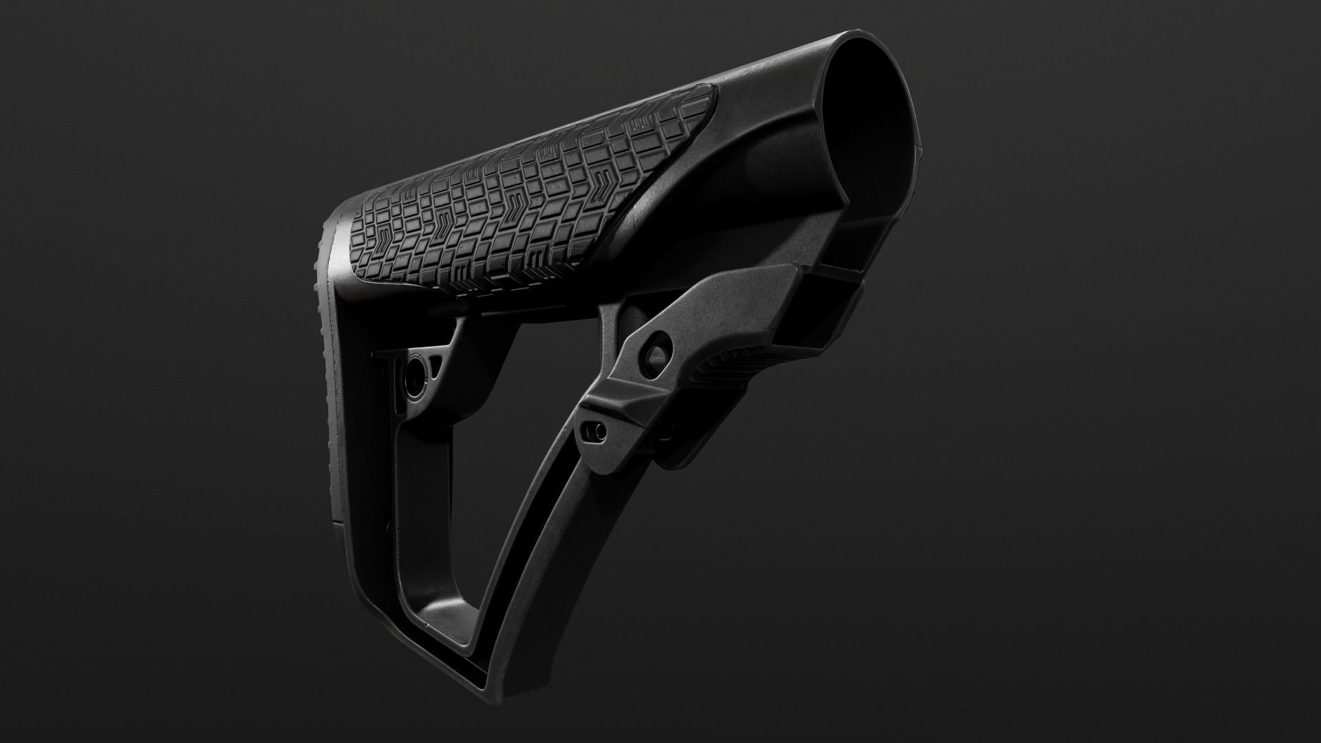 Daniel Defense AR15 Collapsible Buttstock Low-poly 3D model_6