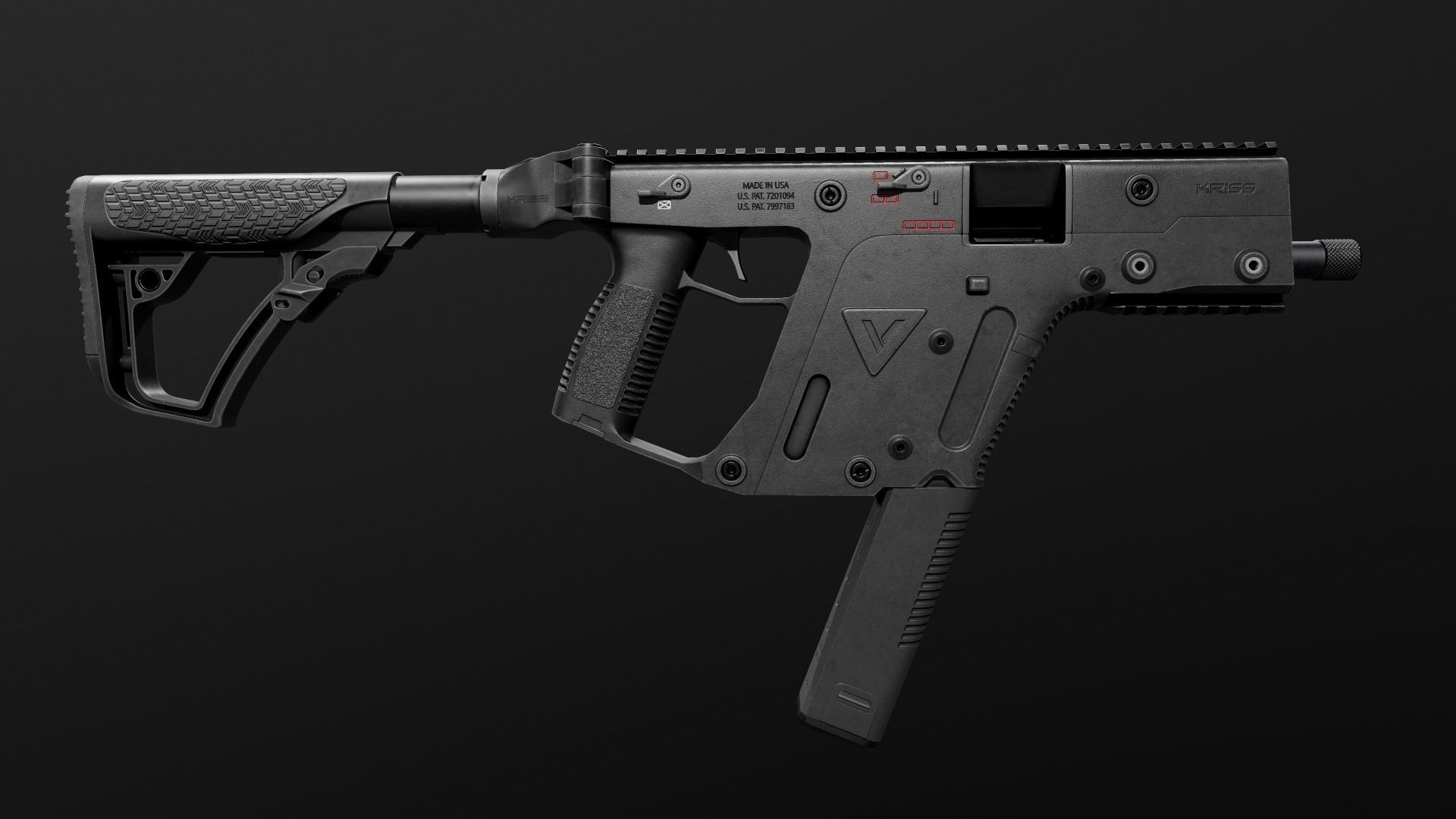 Daniel Defense AR15 Collapsible Buttstock Low-poly 3D model_22