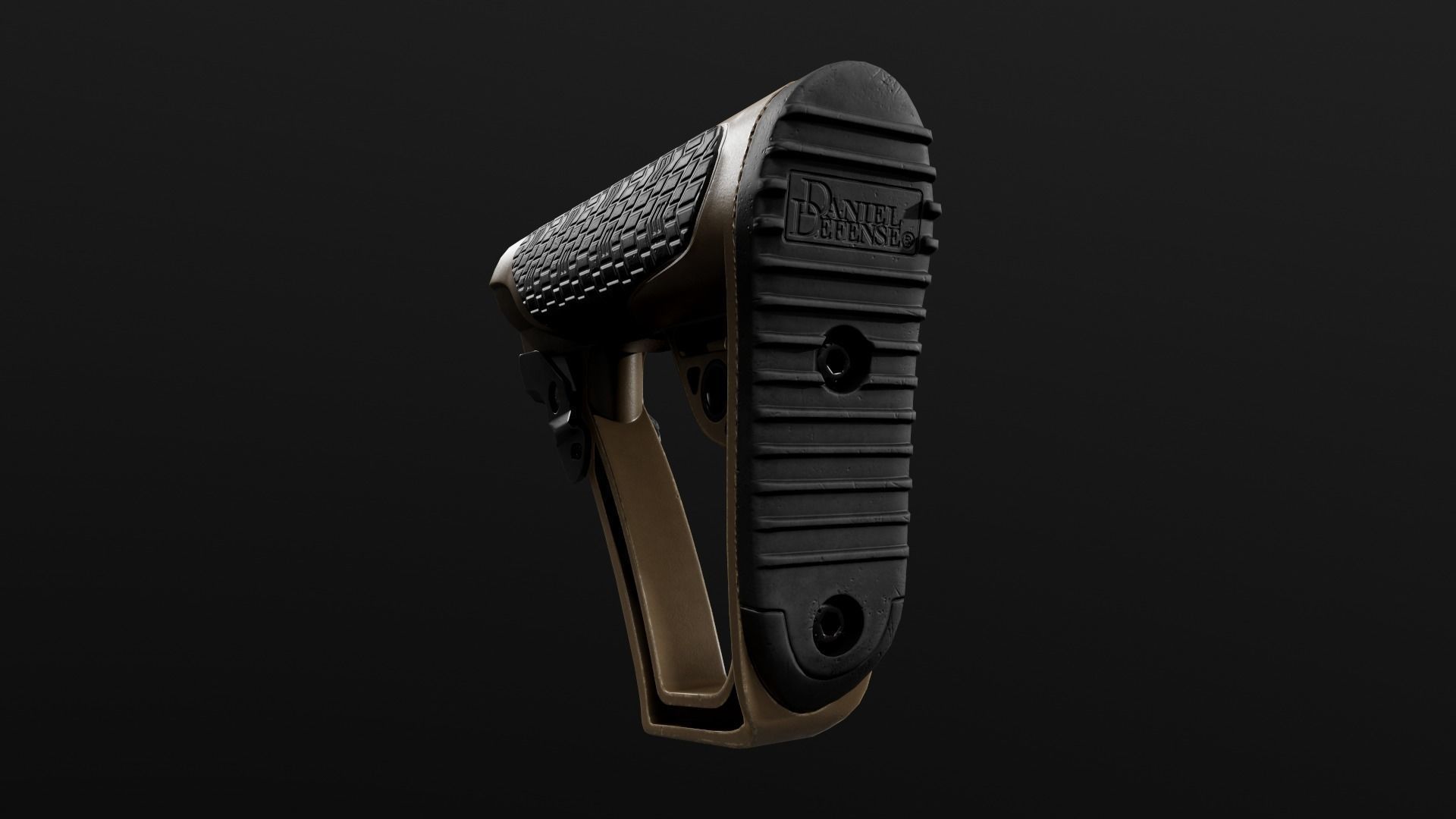Daniel Defense AR15 Collapsible Buttstock Low-poly 3D model_15
