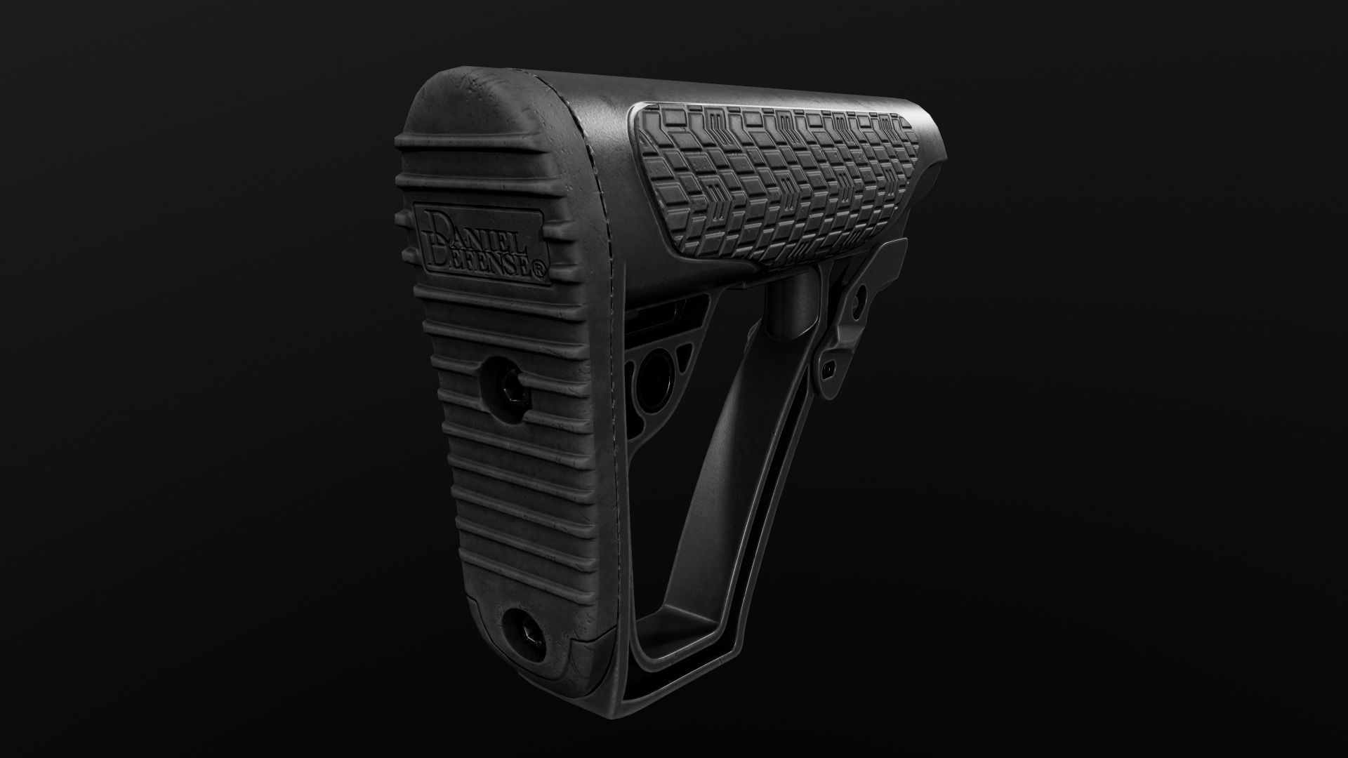 Daniel Defense AR15 Collapsible Buttstock Low-poly 3D model_18