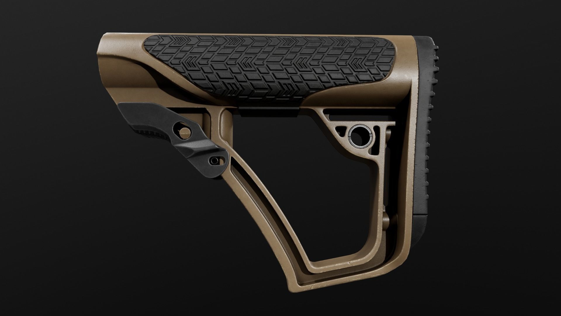 Daniel Defense AR15 Collapsible Buttstock Low-poly 3D model_13