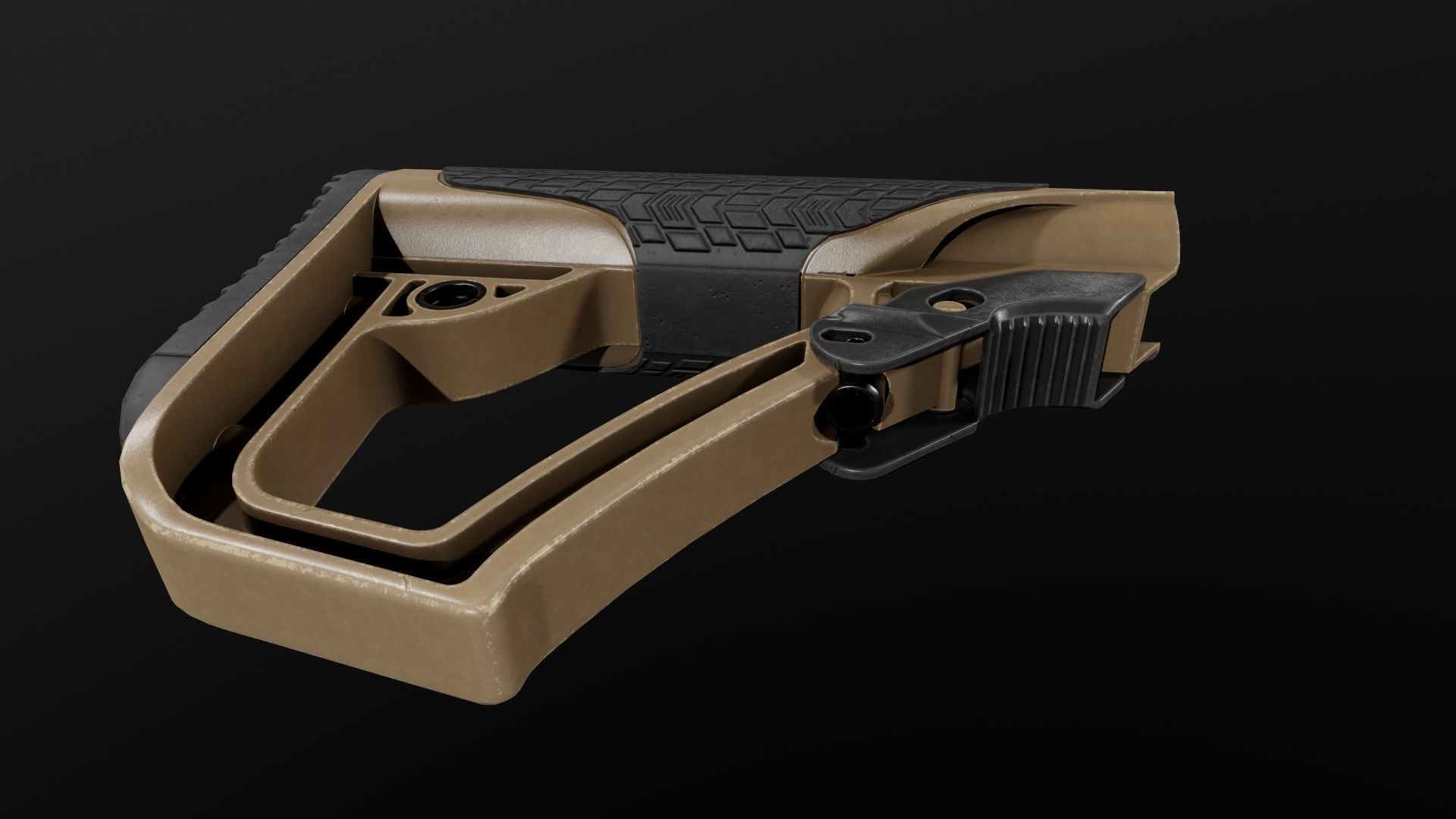 Daniel Defense AR15 Collapsible Buttstock Low-poly 3D model_21