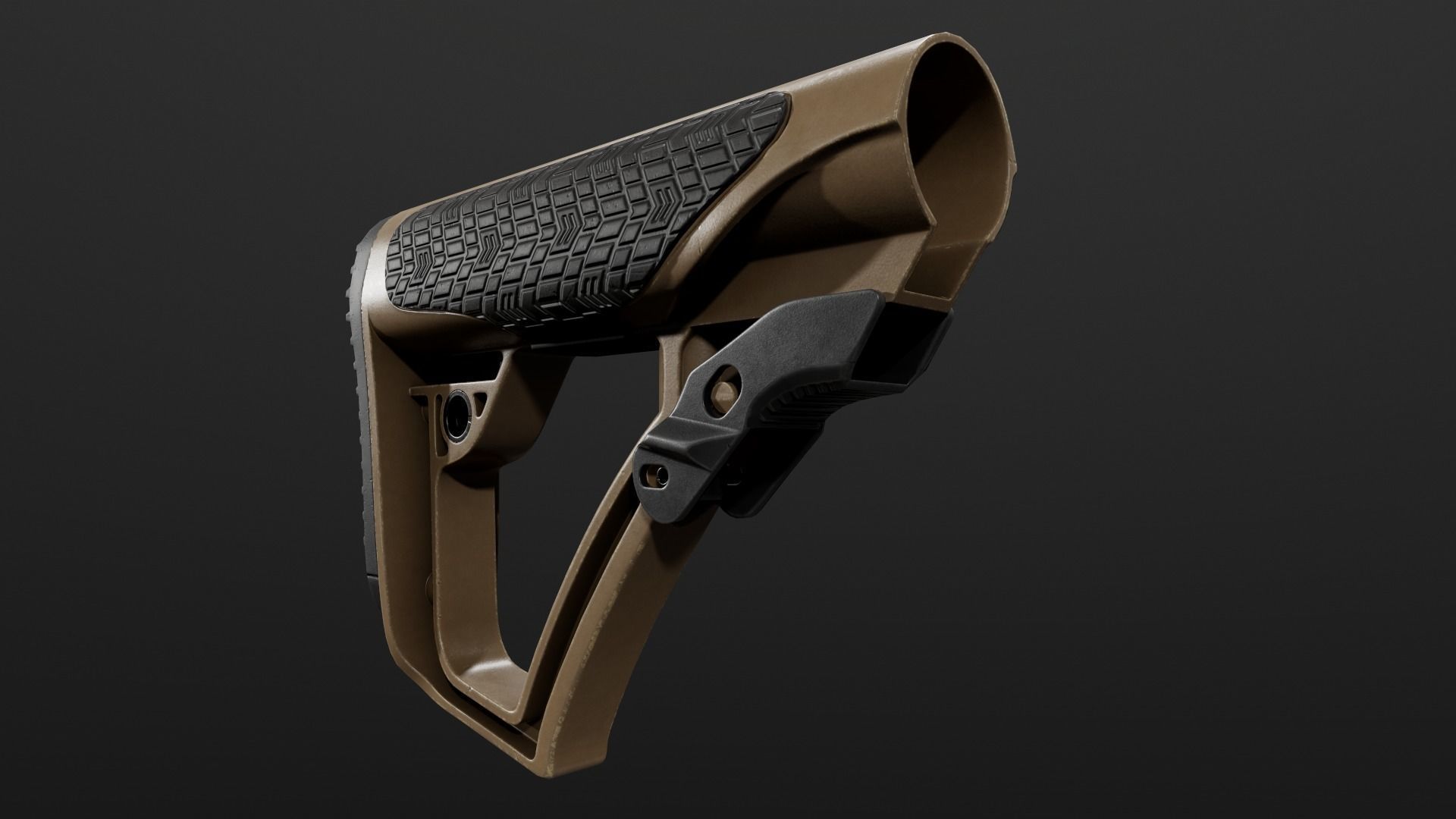 Daniel Defense AR15 Collapsible Buttstock Low-poly 3D model_7