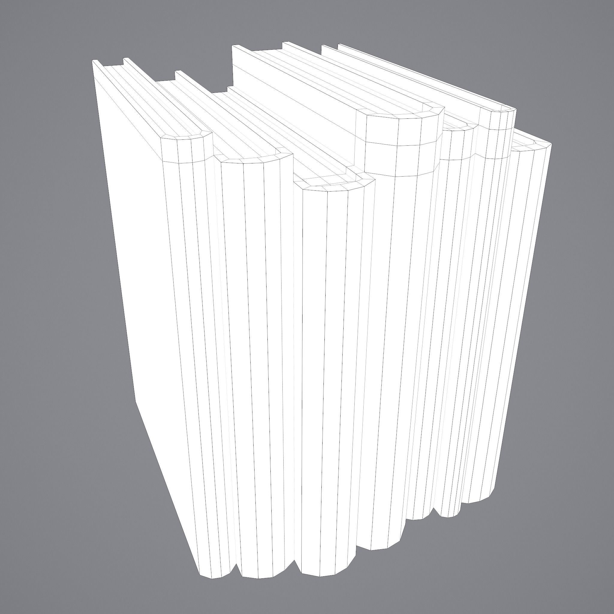 Medieval Books Row 1 Design 1  Low-poly 3D model_37