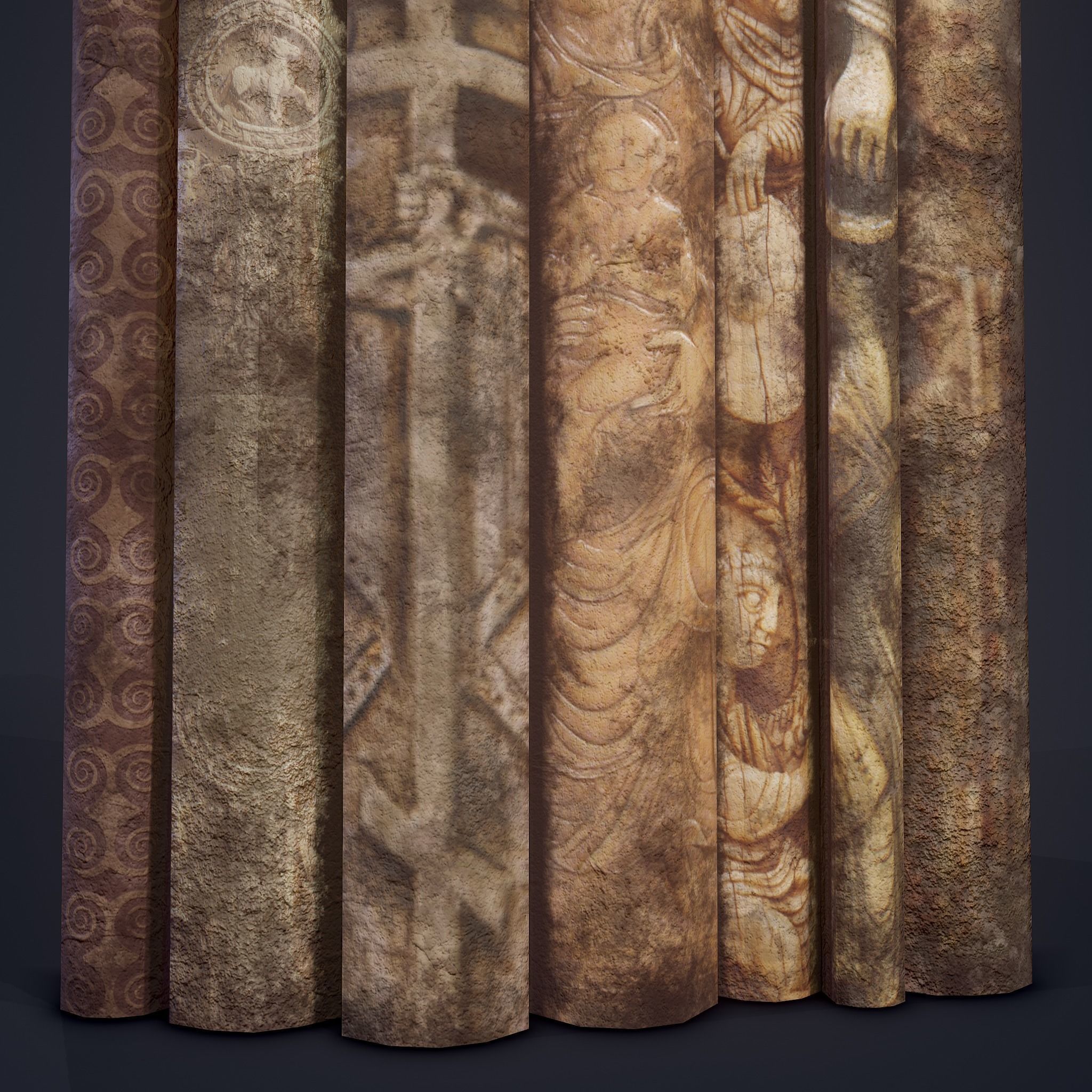 Medieval Books Row 1 Design 1  Low-poly 3D model_19