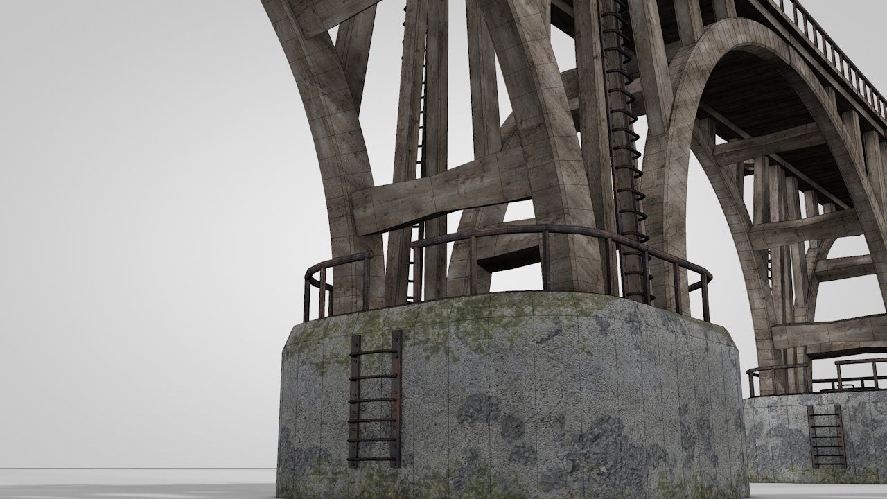 Modular River Railway Bridge 3D model_5