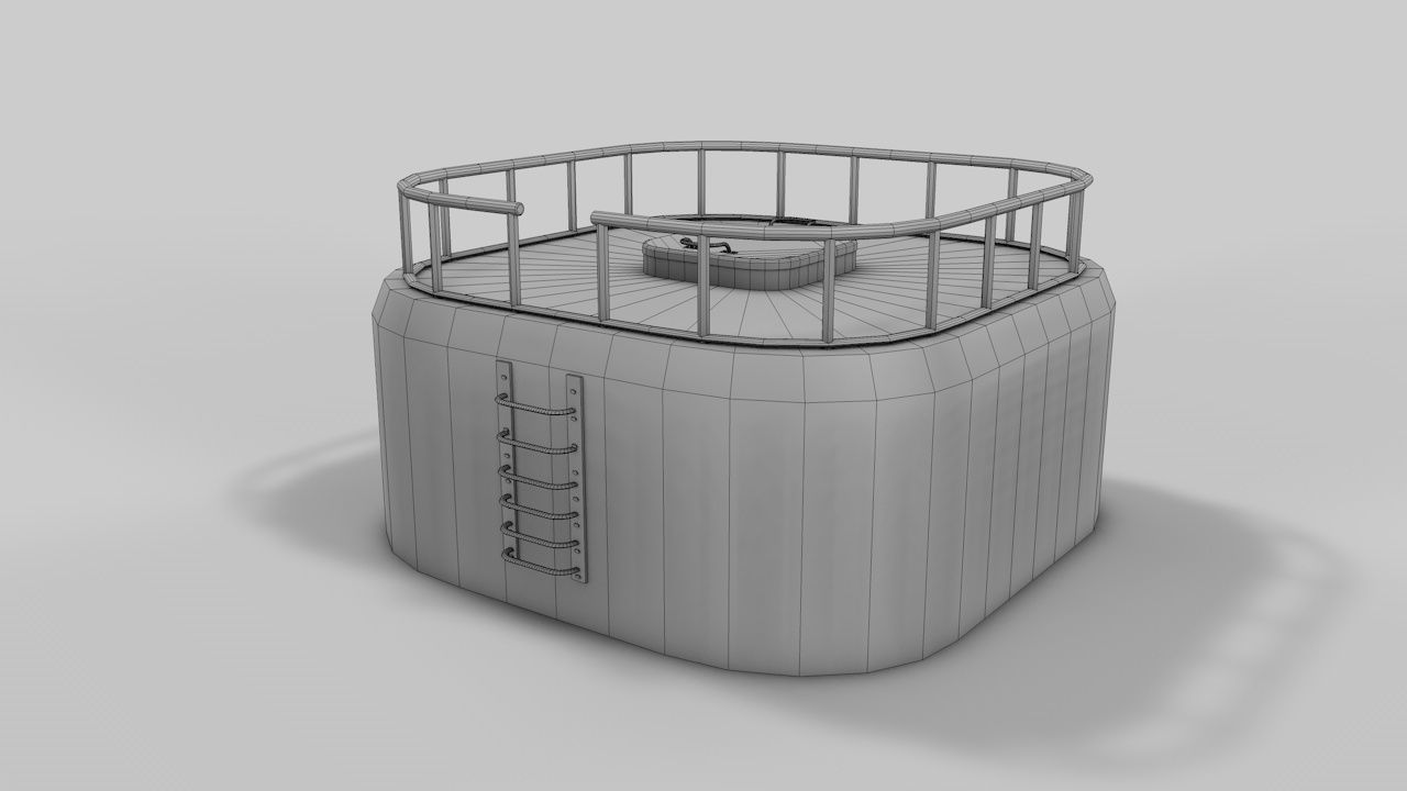 Modular River Railway Bridge 3D model_12