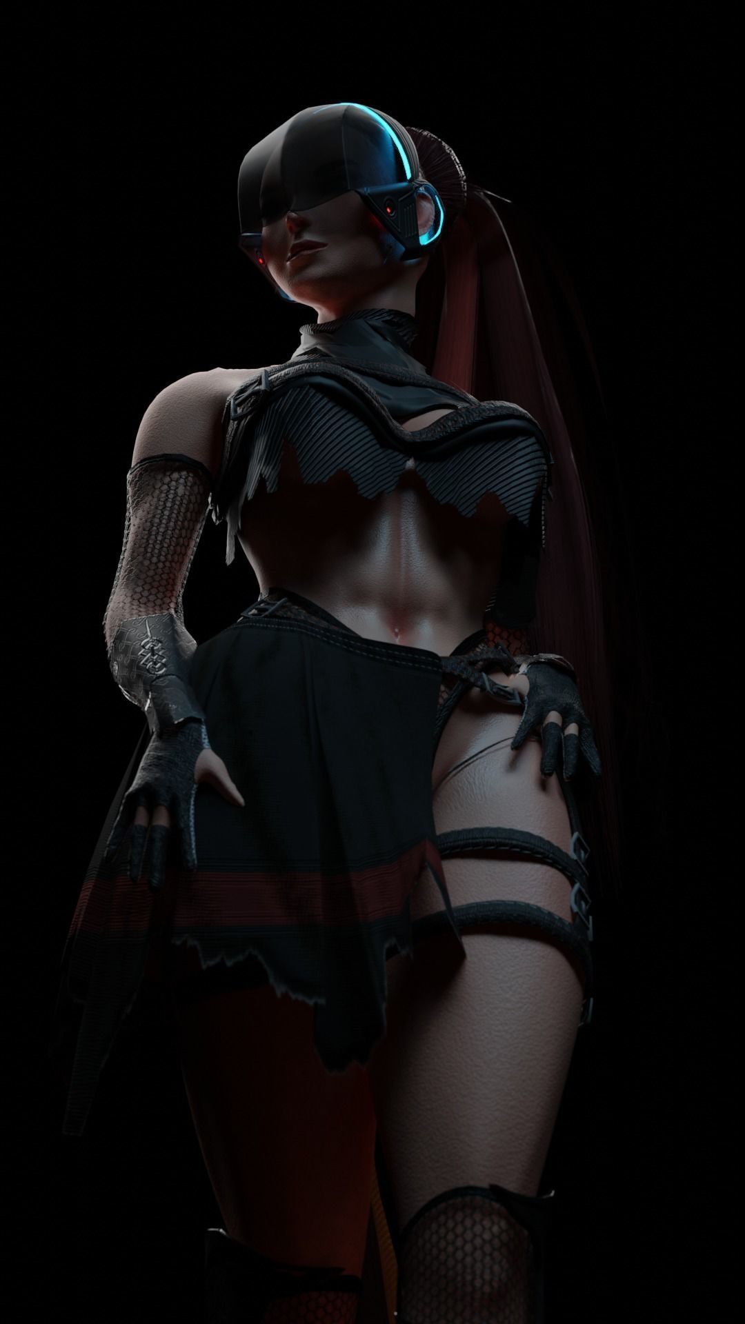 Sci Fi Sexy Girl Low-poly 3D model_4