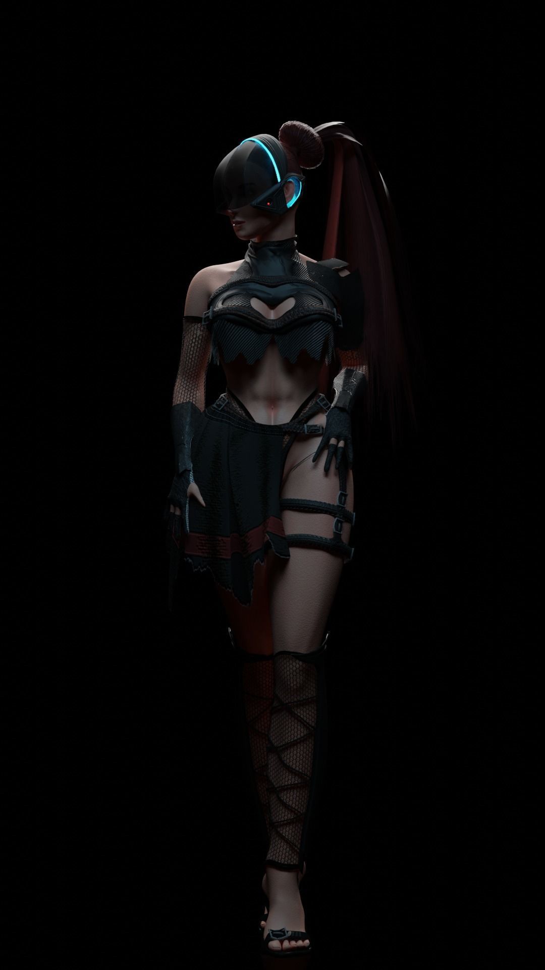 Sci Fi Sexy Girl Low-poly 3D model_2