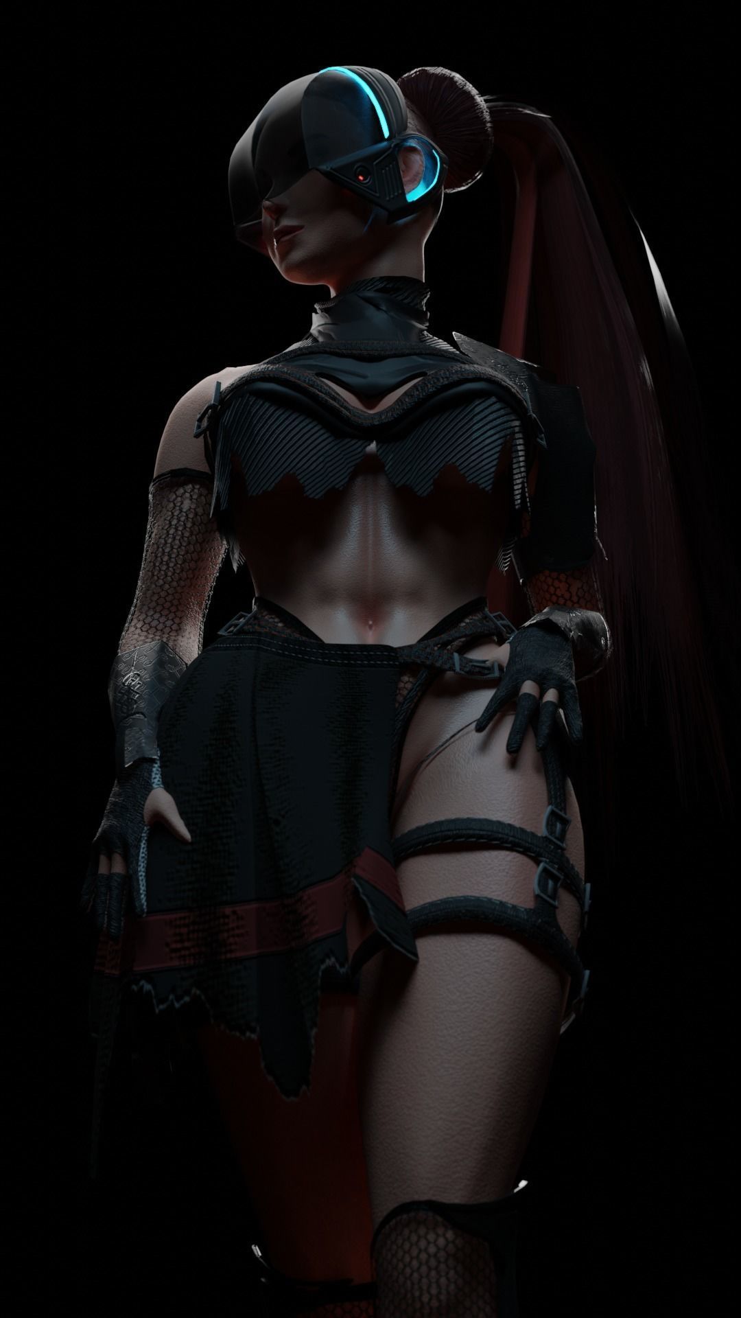 Sci Fi Sexy Girl Low-poly 3D model_3