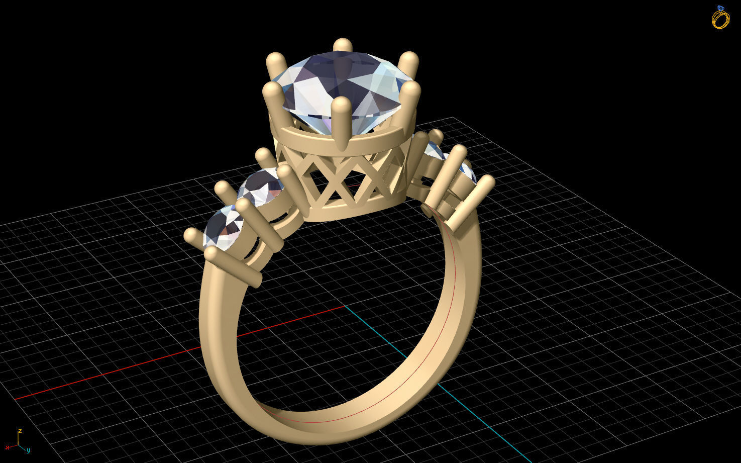 Soliter Ring  3D print model_8
