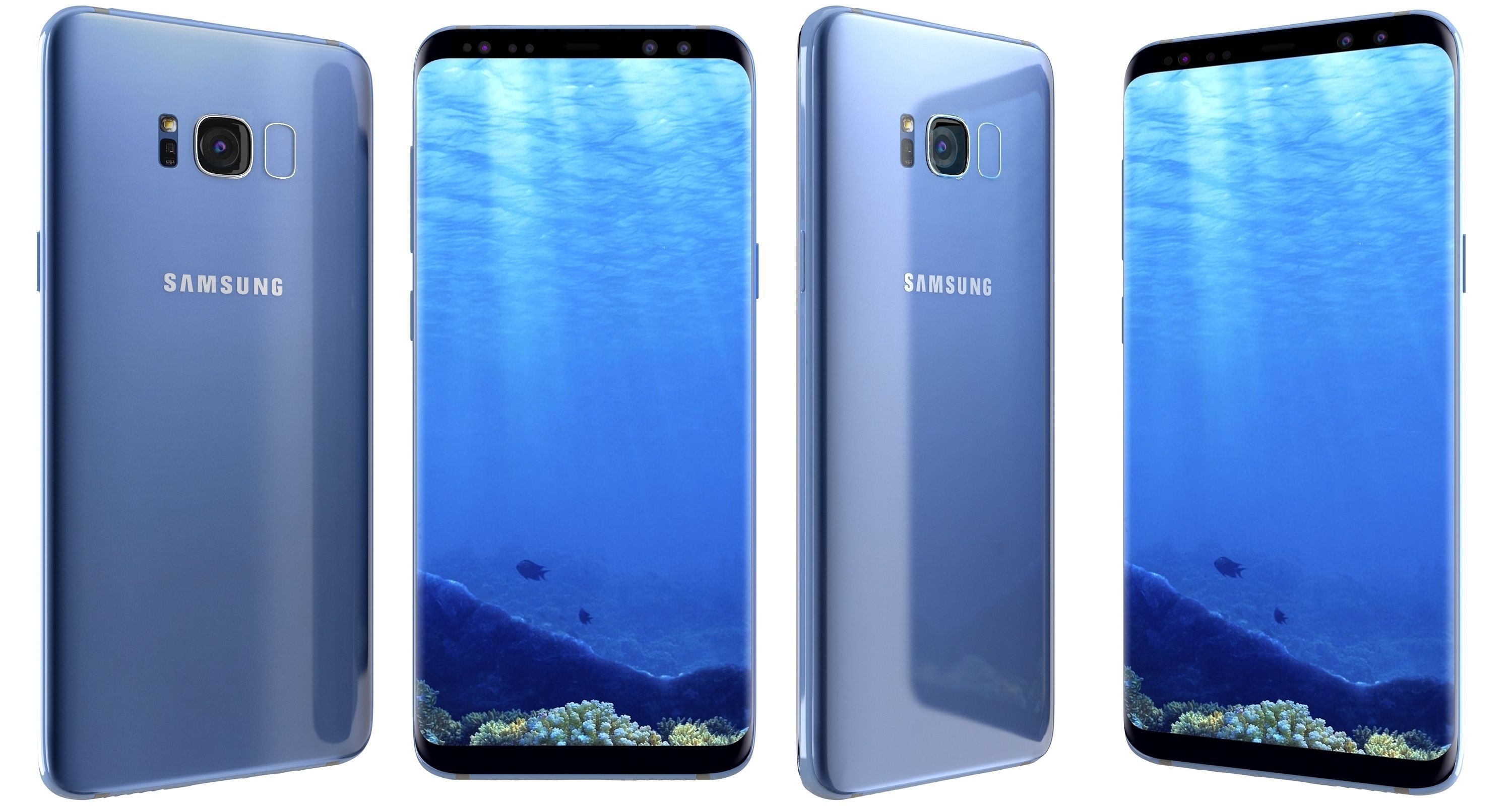 Samsung Galaxy S8 Coral Blue  3D model_2
