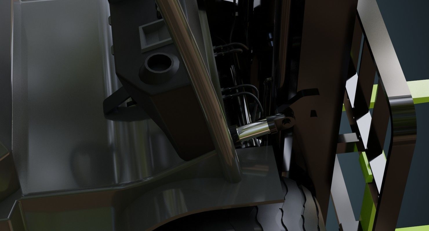 Forklift 1 Untextured 3D model_5