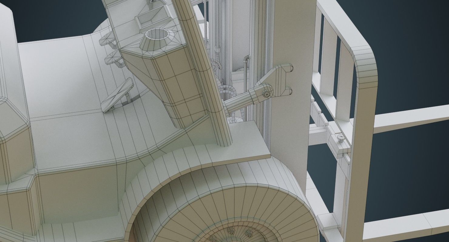 Forklift 1 Untextured 3D model_10