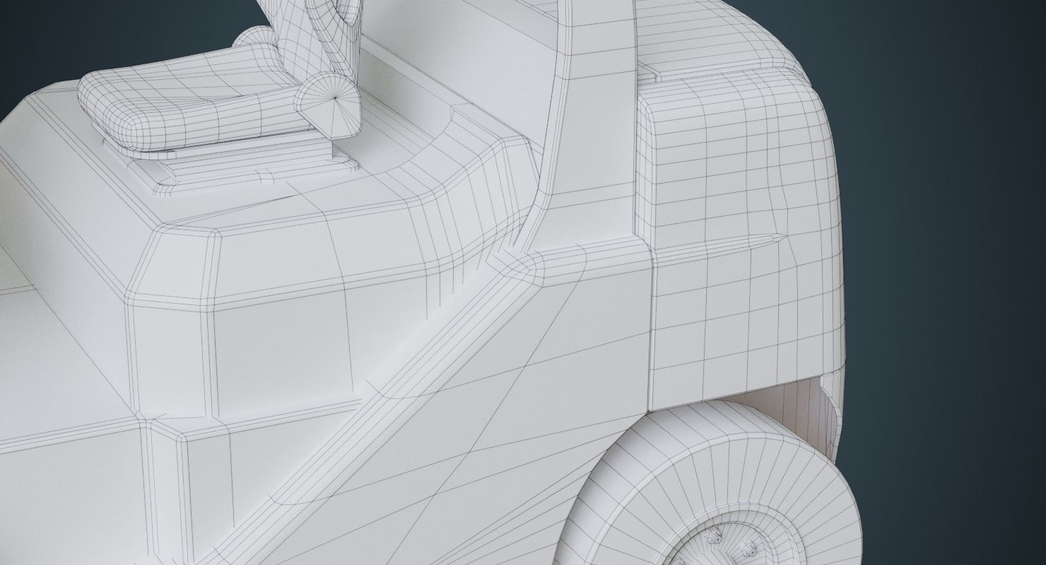 Forklift 1 Untextured 3D model_11