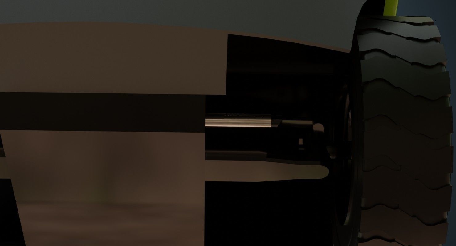 Forklift 1 Untextured 3D model_7