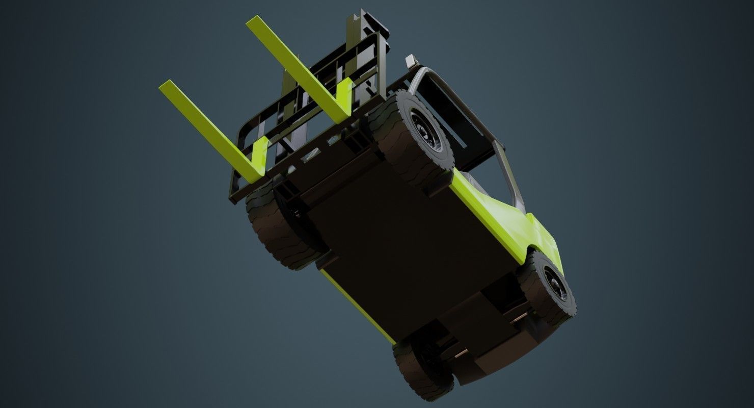 Forklift 1 Untextured 3D model_4