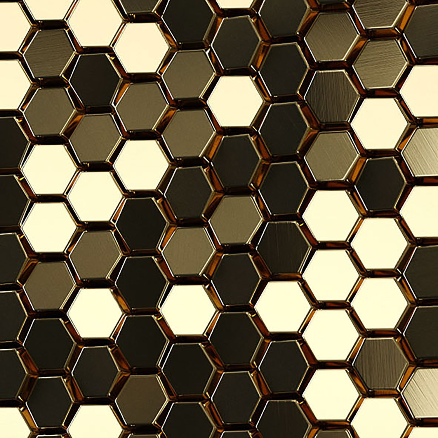 3D panels GOLDEN Hexagon 3D model_1