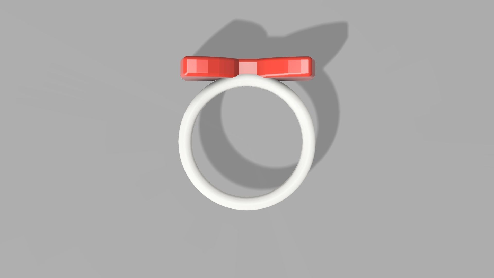 Bow Tie ring red colour 3D model_8