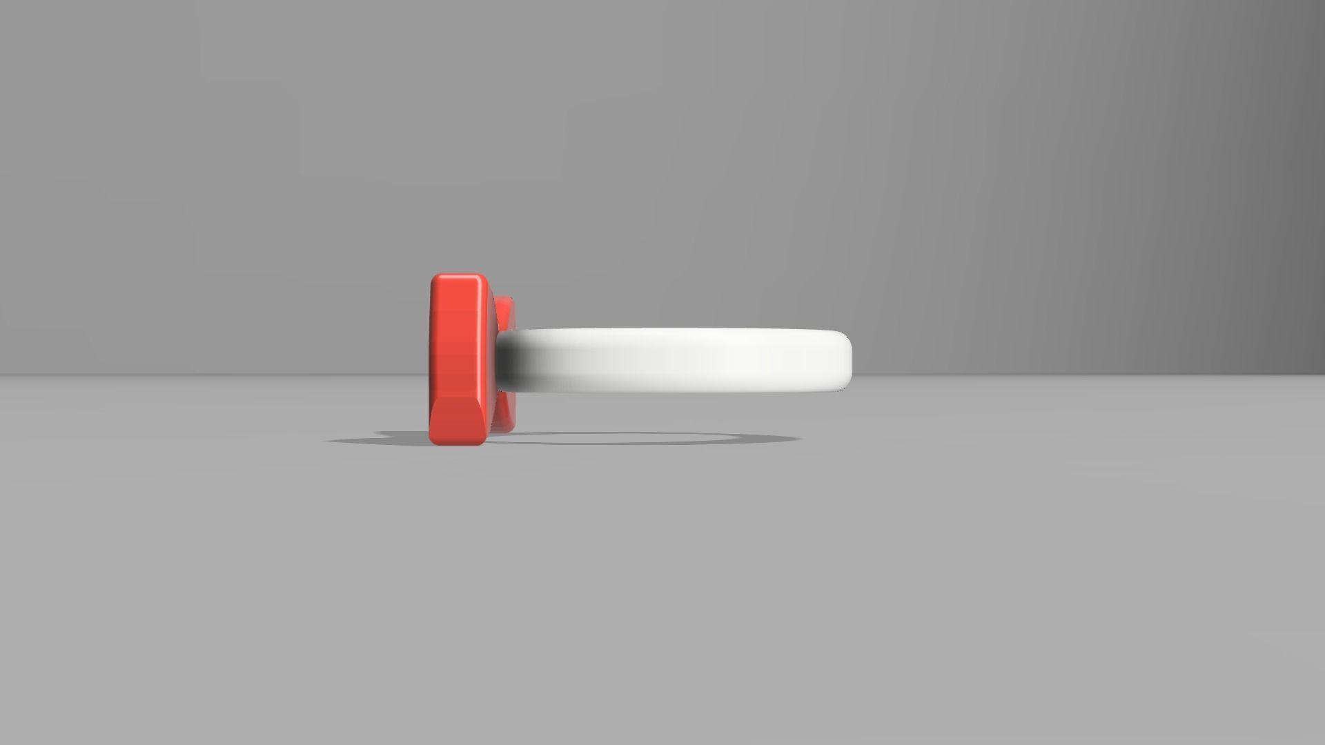 Bow Tie ring red colour 3D model_2