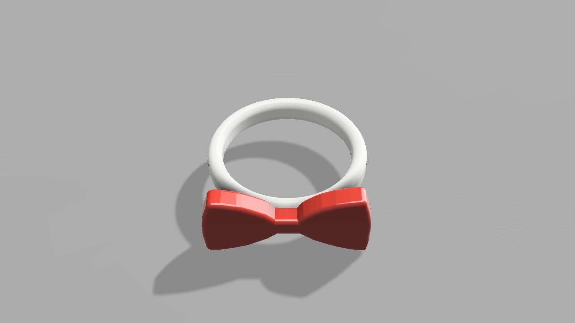Bow Tie ring red colour 3D model_4