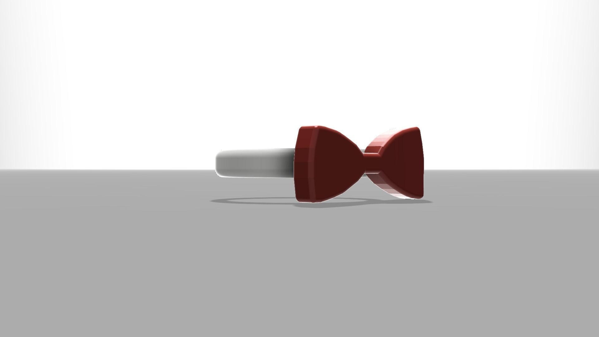 Bow Tie ring red colour 3D model_6