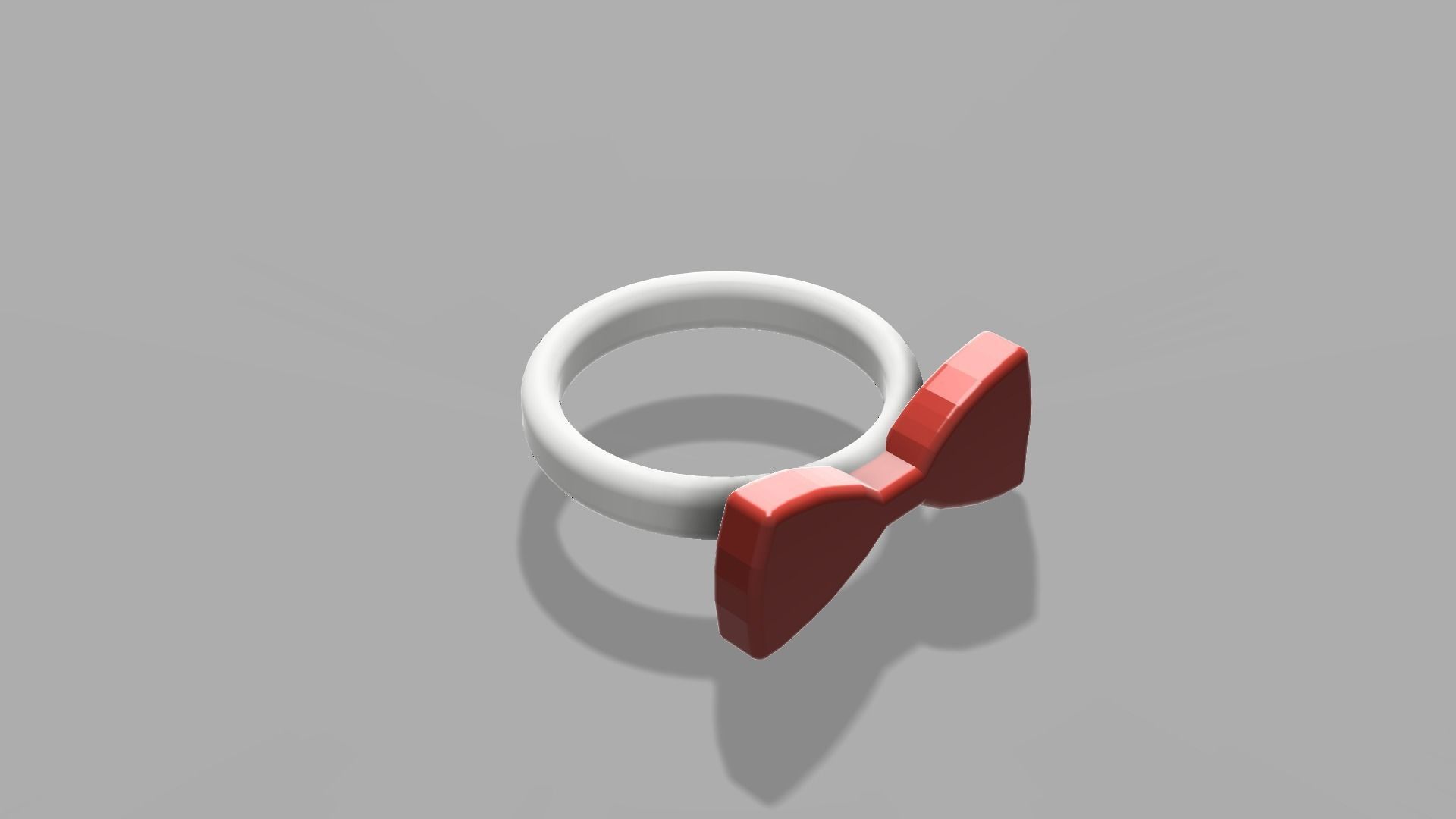 Bow Tie ring red colour 3D model_5