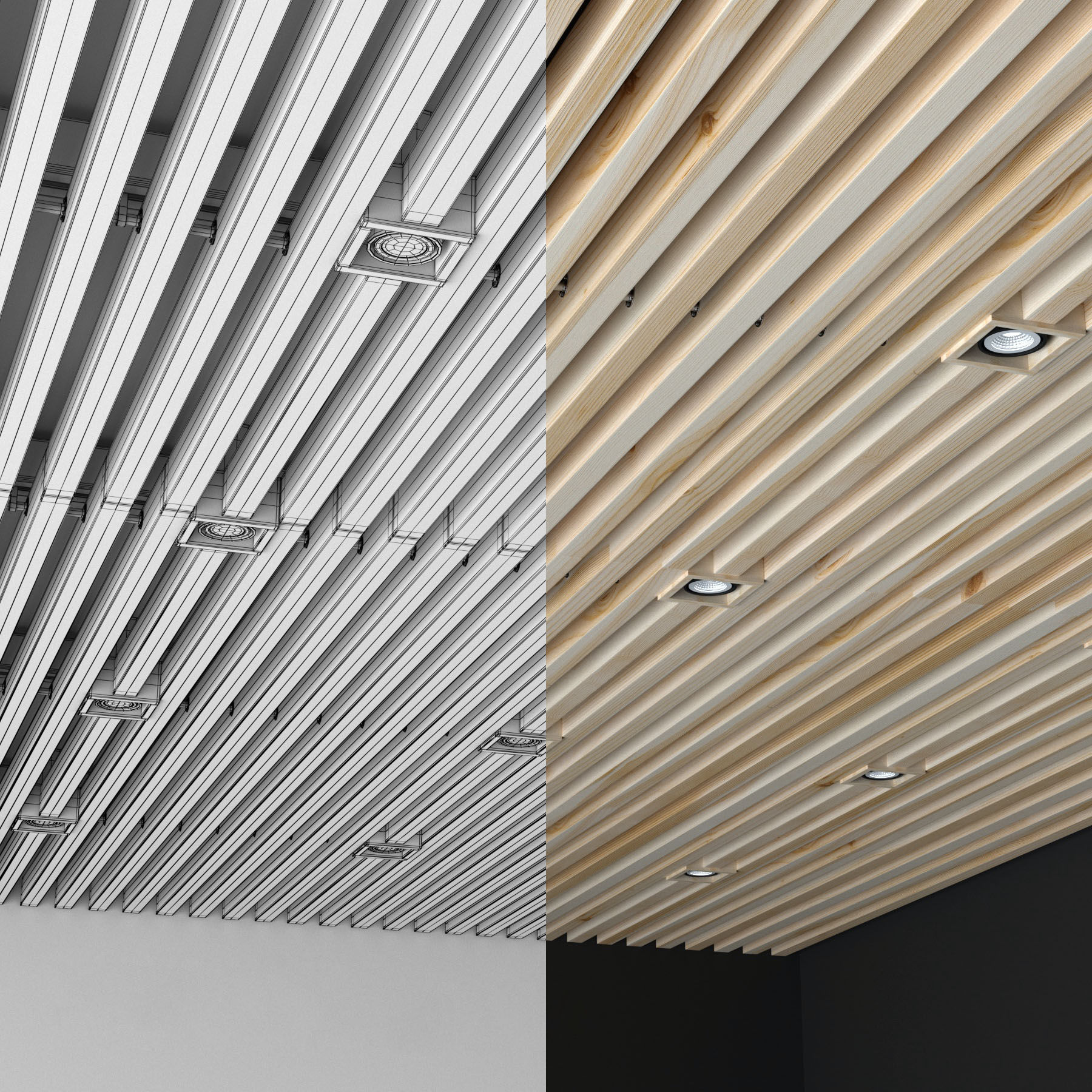 Wooden ceiling 2 3D model_3