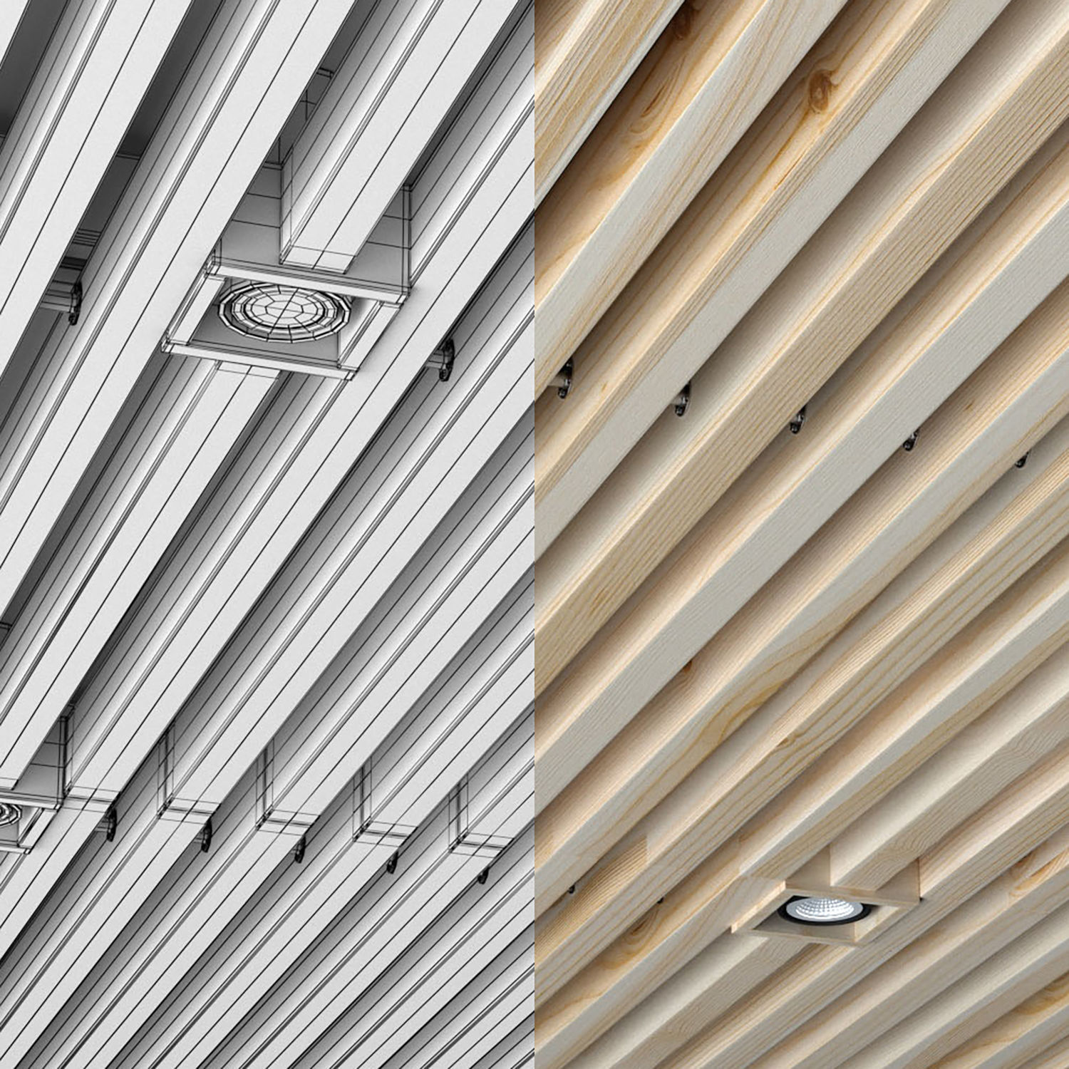 Wooden ceiling 2 3D model_4