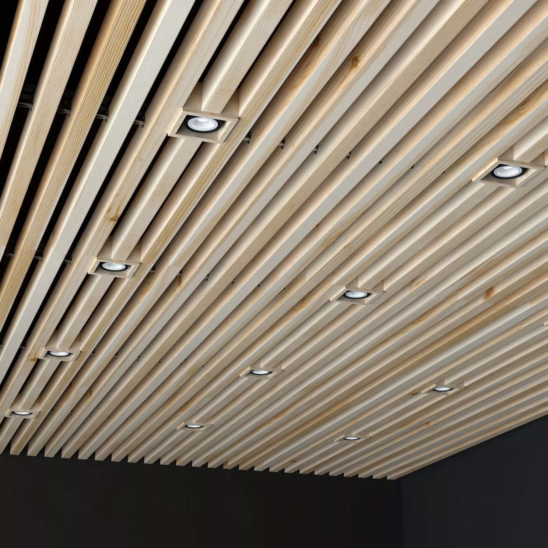 Wooden ceiling 2 3D model_0