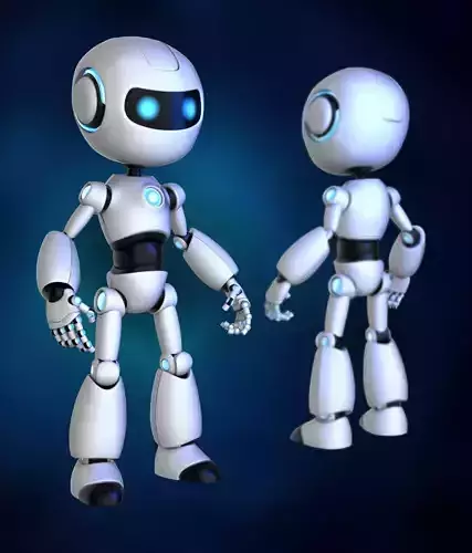 Robot Rigged 3D model Low-poly 3D model