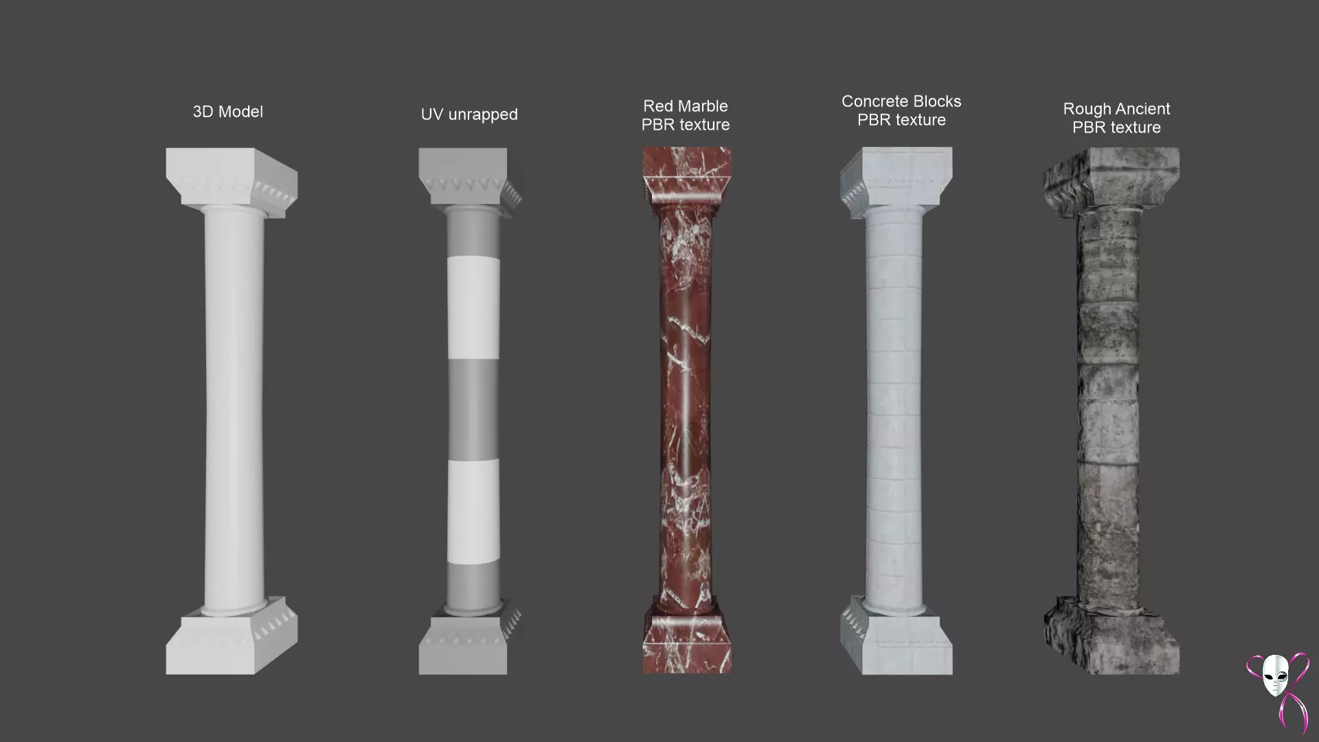 Column -  used with any Architectural style Low-poly 3D model_0