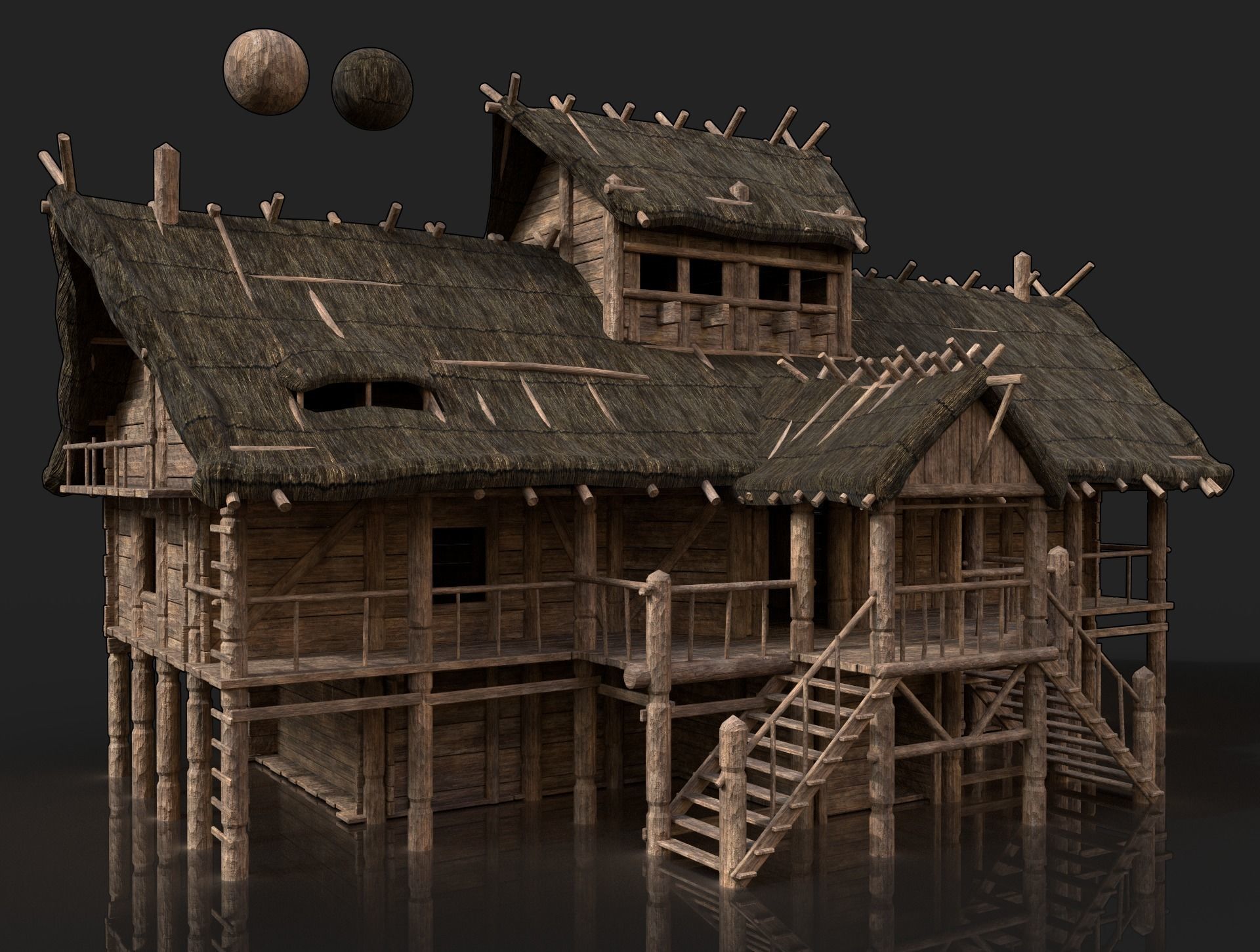 Next Gen AAA Top-down house set 3D Model Collection_17