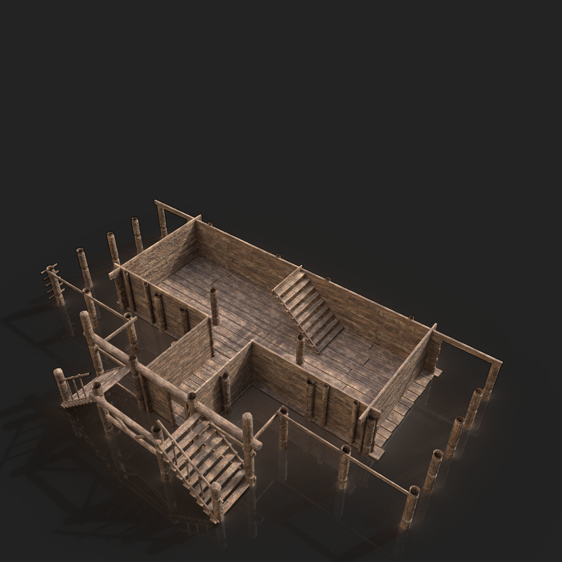 Next Gen AAA Top-down house set 3D Model Collection_23